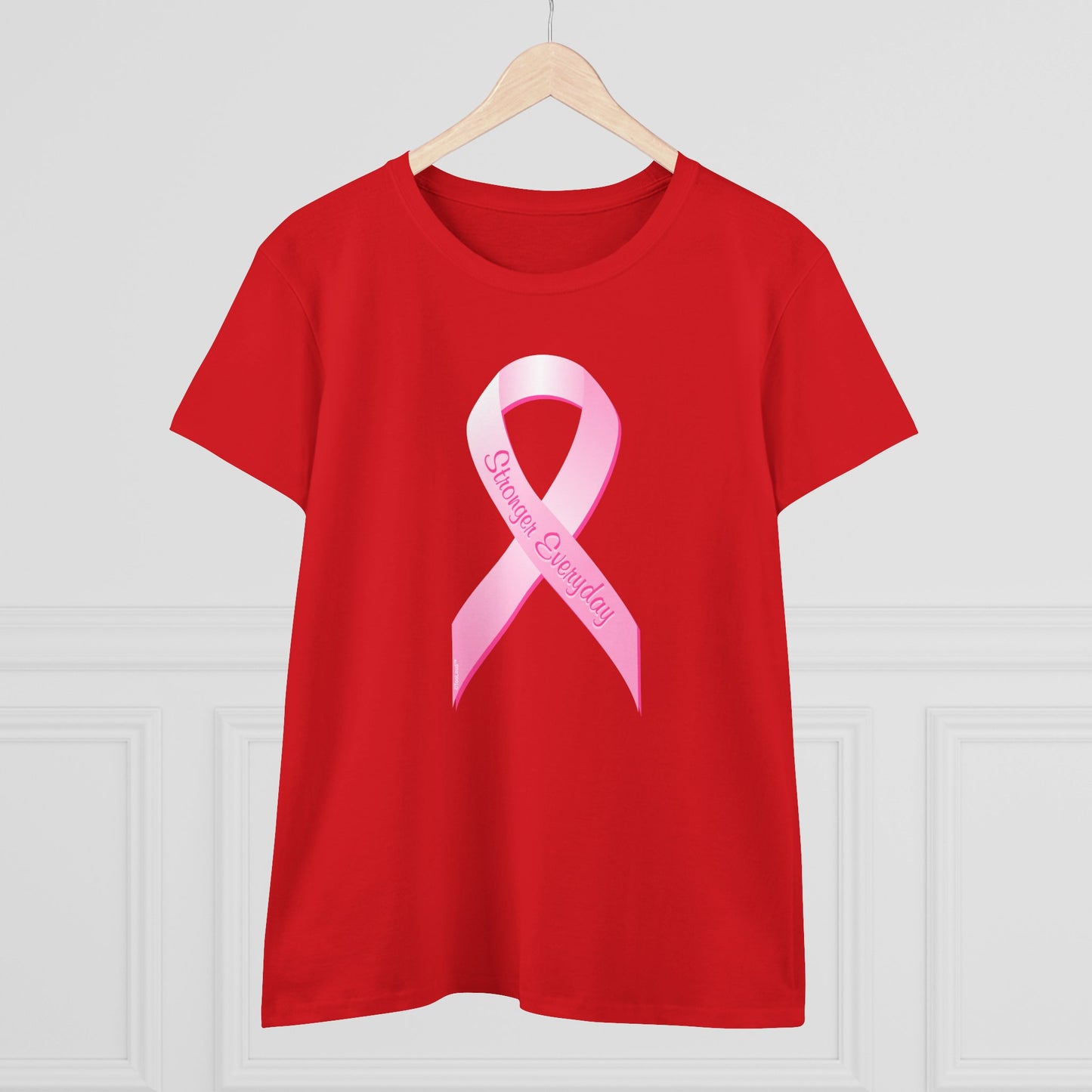 Pink Breast Cancer Awareness Ribbon - Stronger Everyday Women's T-Shirt by TOOLOUD