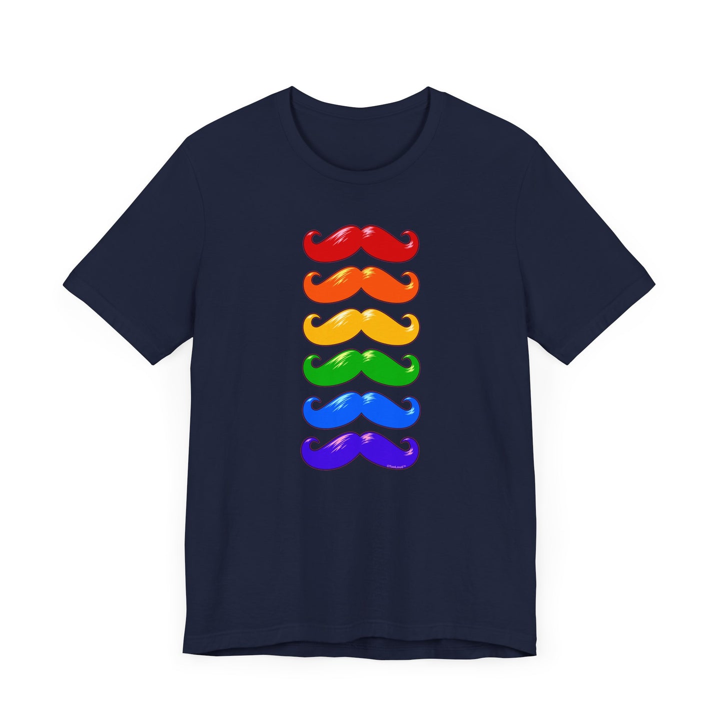 Colorful Rainbow Mustaches Adult Dark T-Shirt by TOOLOUD