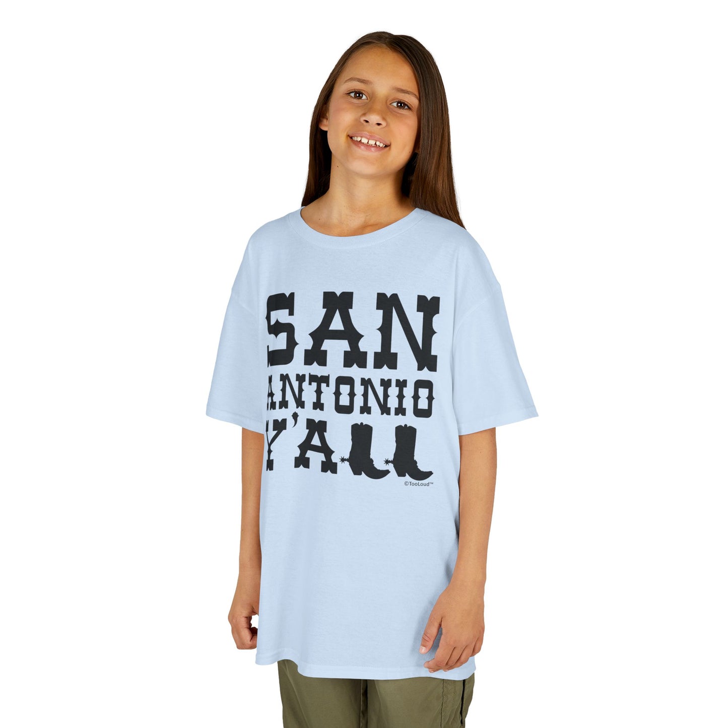 San Antonio Y’all – Boots – Texas Pride Children’s T-Shirt by TOOLOUD