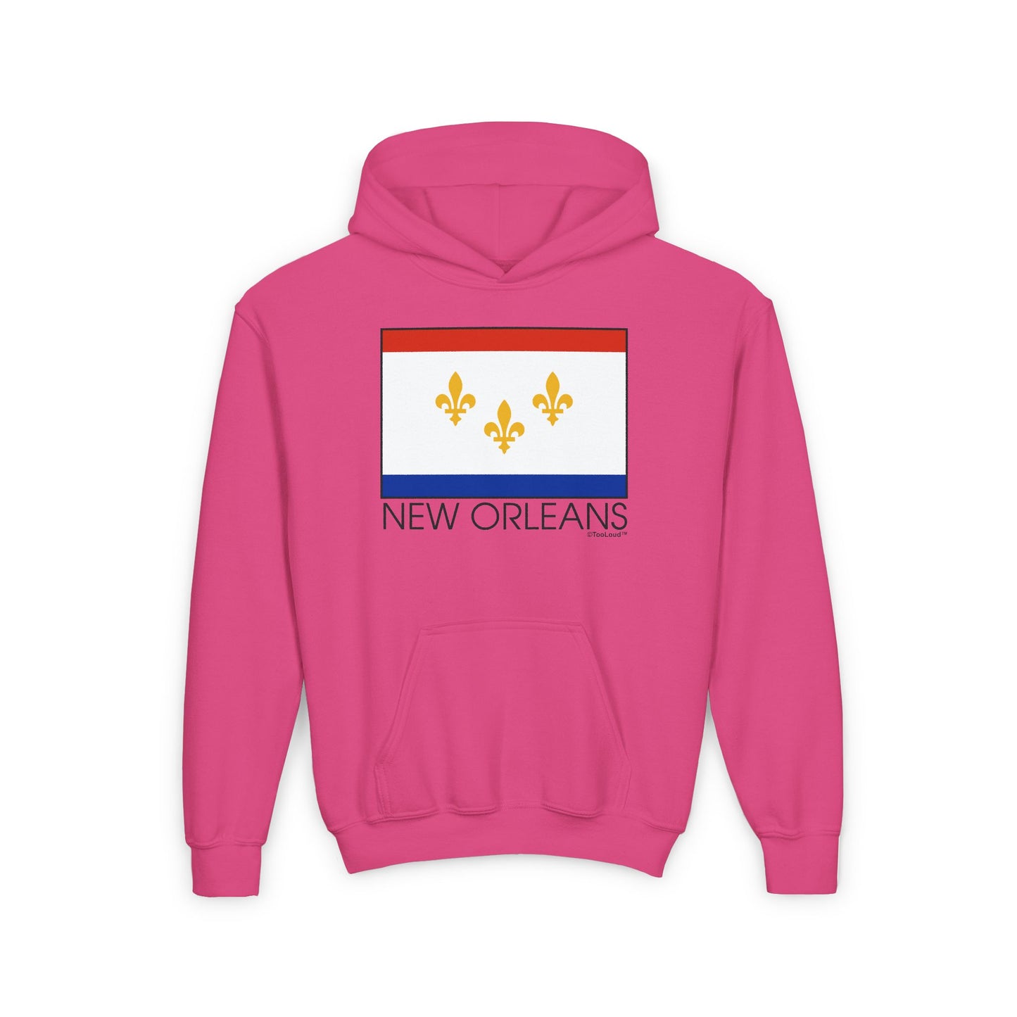 TooLoud New Orleans Louisiana Flag Text Youth Children's Hoodie