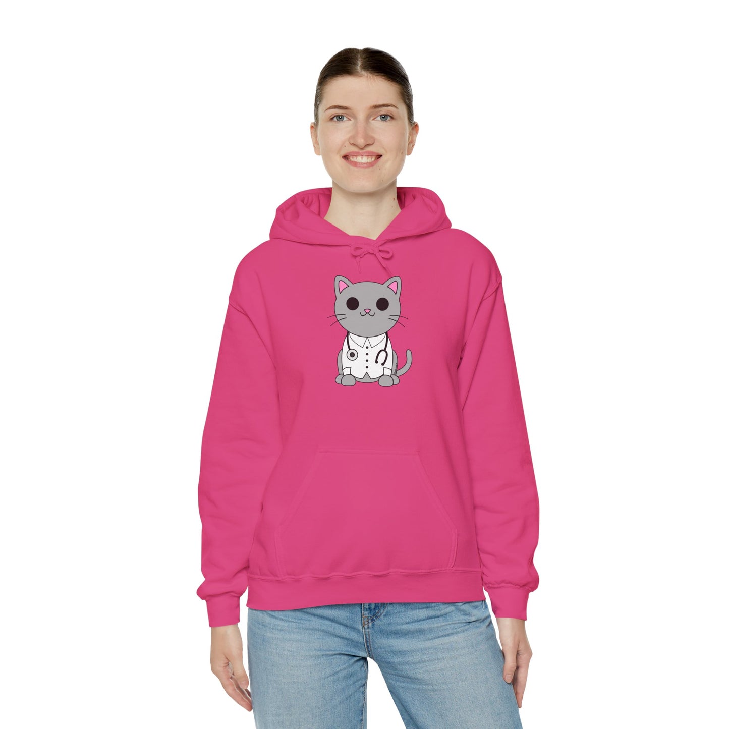Dr. Cat MD - Cute Cat Design Unisex Hoodie Sweatshirt By TOOLOUD