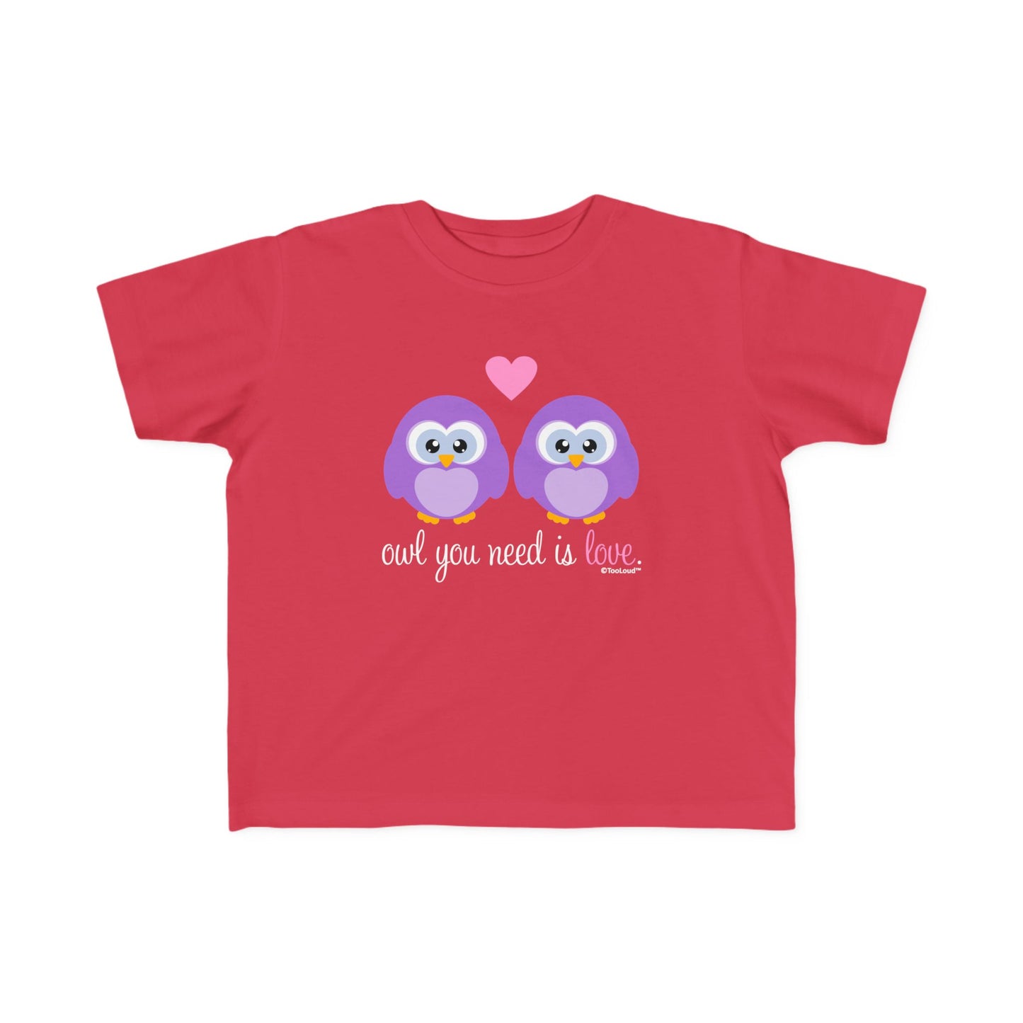 TOOLOUD Owl You Need is Love - Purple Owls Toddler Jersey T-Shirt (Dark)
