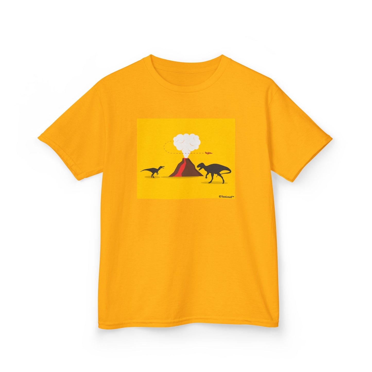 Two Dinosaurs and Volcano Design Children's T-Shirt by TOOLOUD