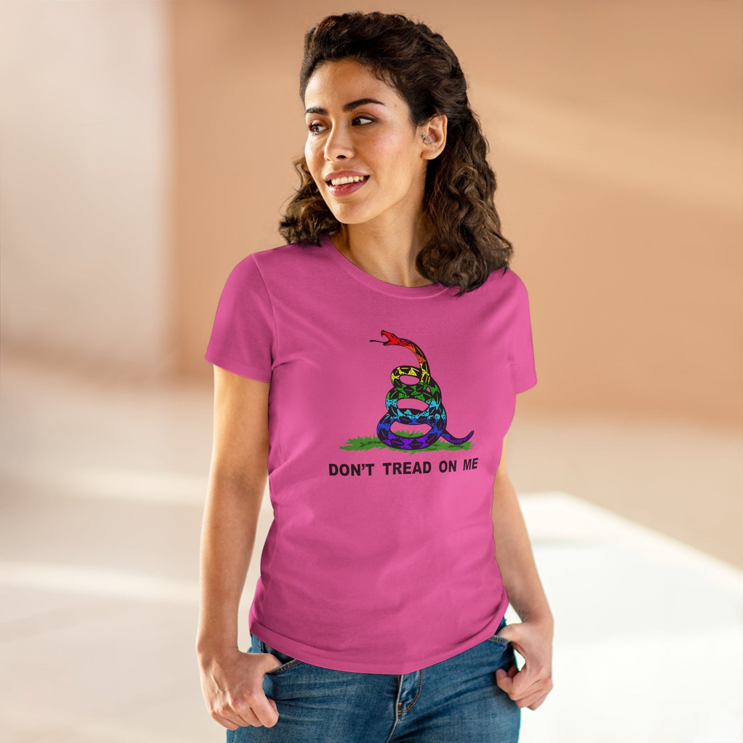LGBT Freedom Rainbow Don't Tread on Me Women's T-Shirt by TOOLOUD