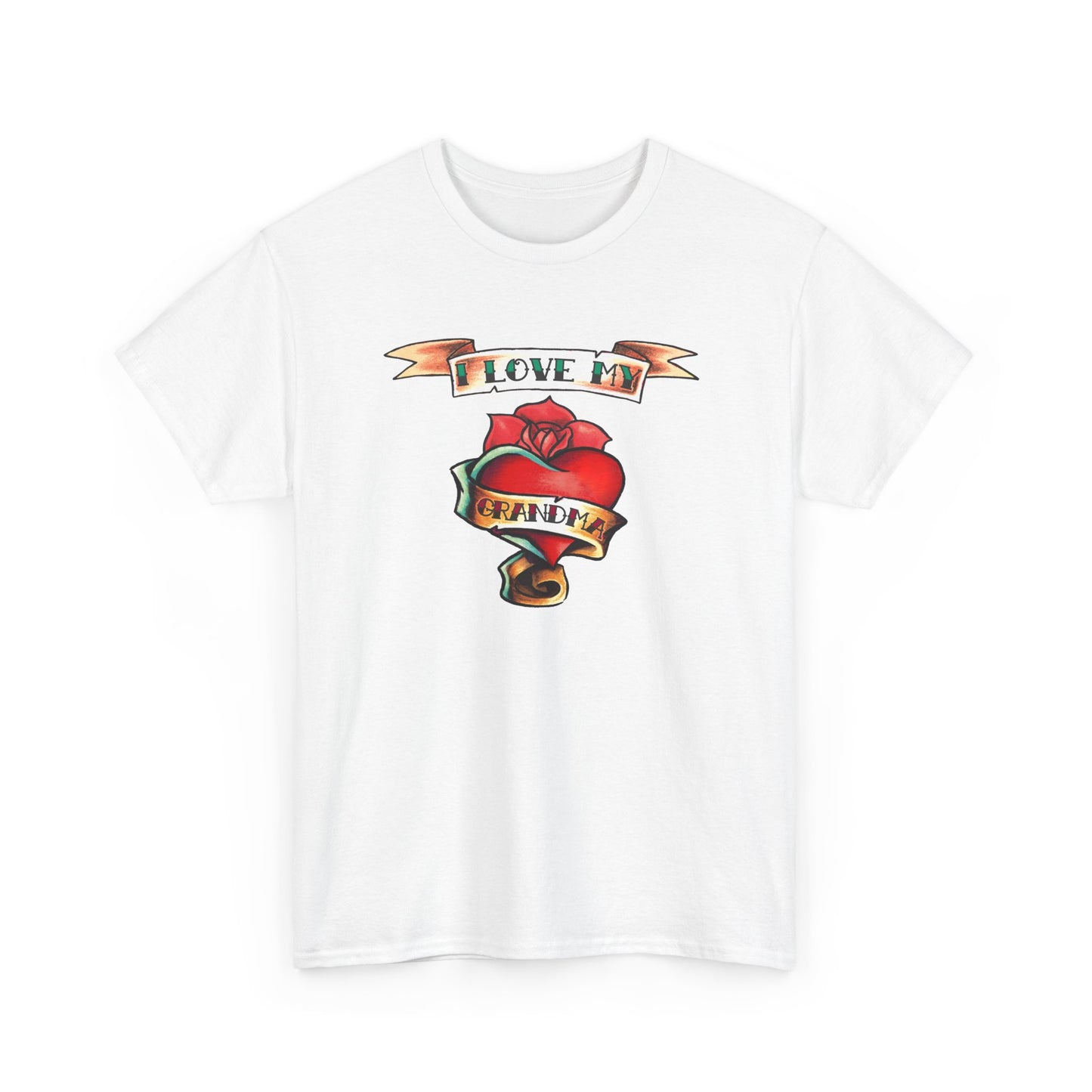 Heart Tattoo I Love My Grandma Adult T-Shirt by TOOLOUD