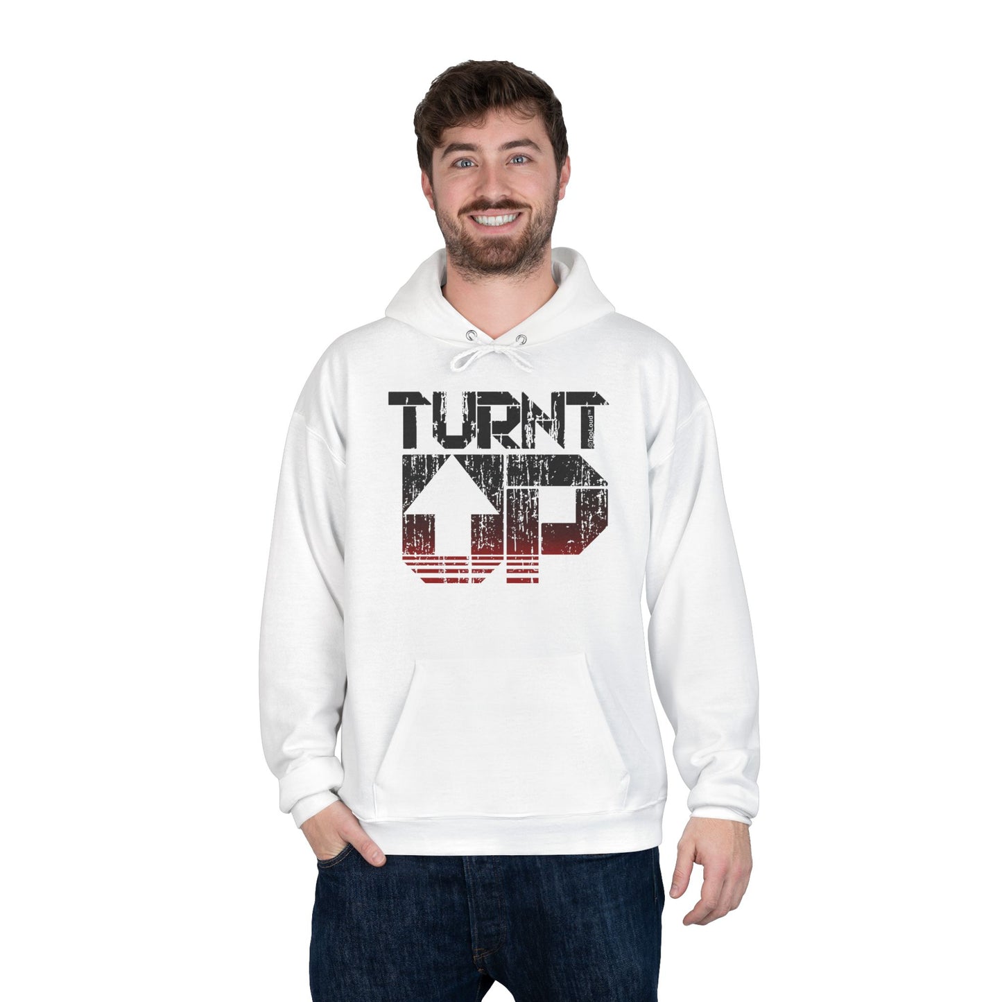 Turnt Up Distressed Unisex Hoodie Sweatshirt by TOOLOUD