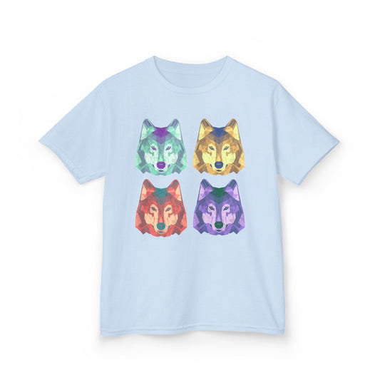 Geometric Wolf Head Pop Art Children’s T-Shirt by TOOLOUD