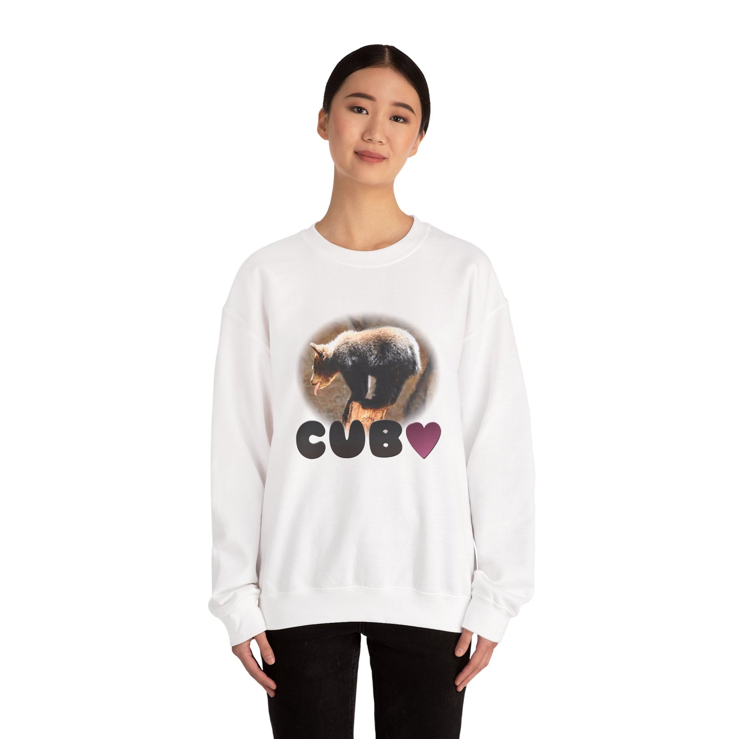 Balancing Bear Cub with Text Adult Sweatshirt by TOOLOUD