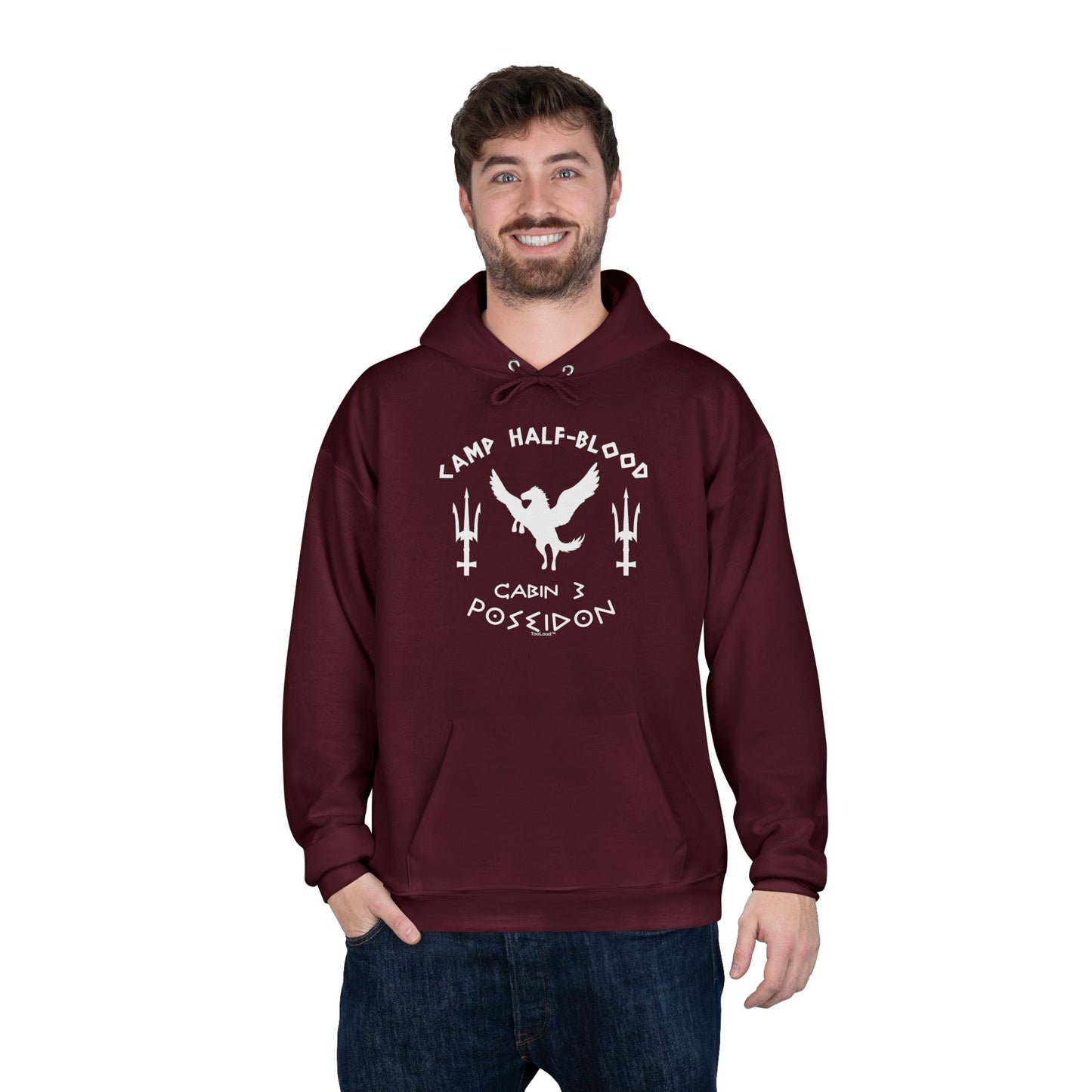 Cabin 3 Poseidon Camp Half Blood Dark Adult Hoodie Sweatshirt by TOOLOUD