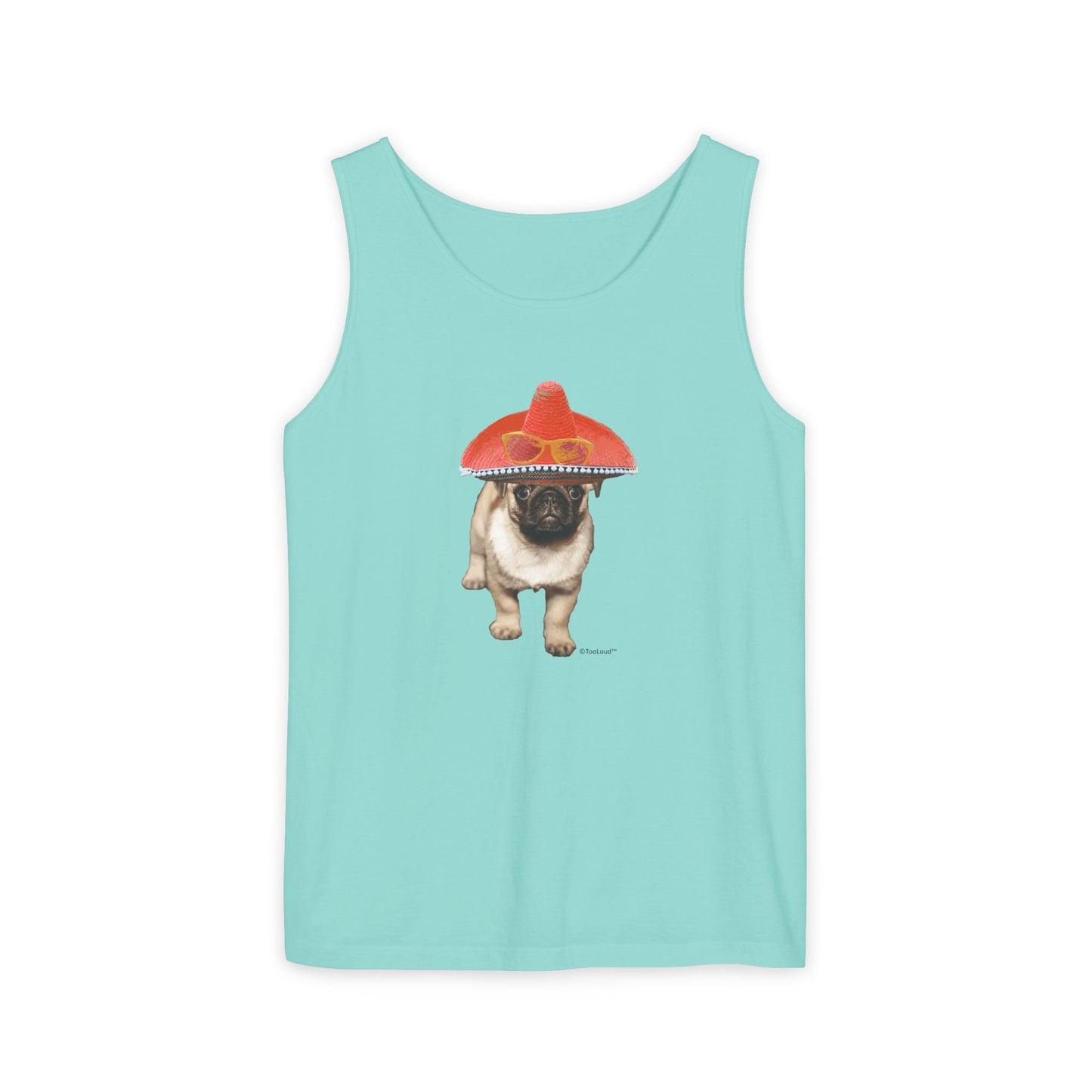 TOOLOUD Pug Dog with Sombrero Loose Adult Tank Top