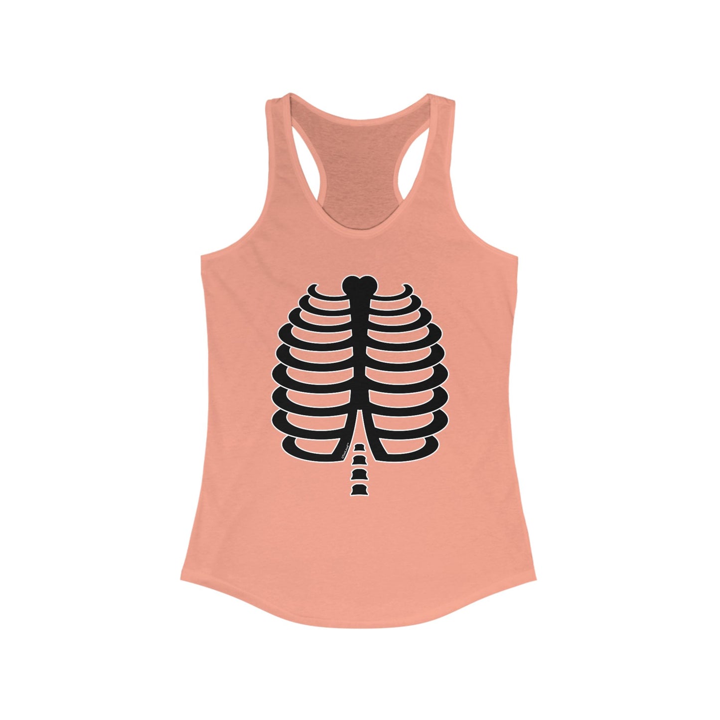 Black Skeleton Ribcage Halloween Women's Racerback Tank Top by TOOLOUD