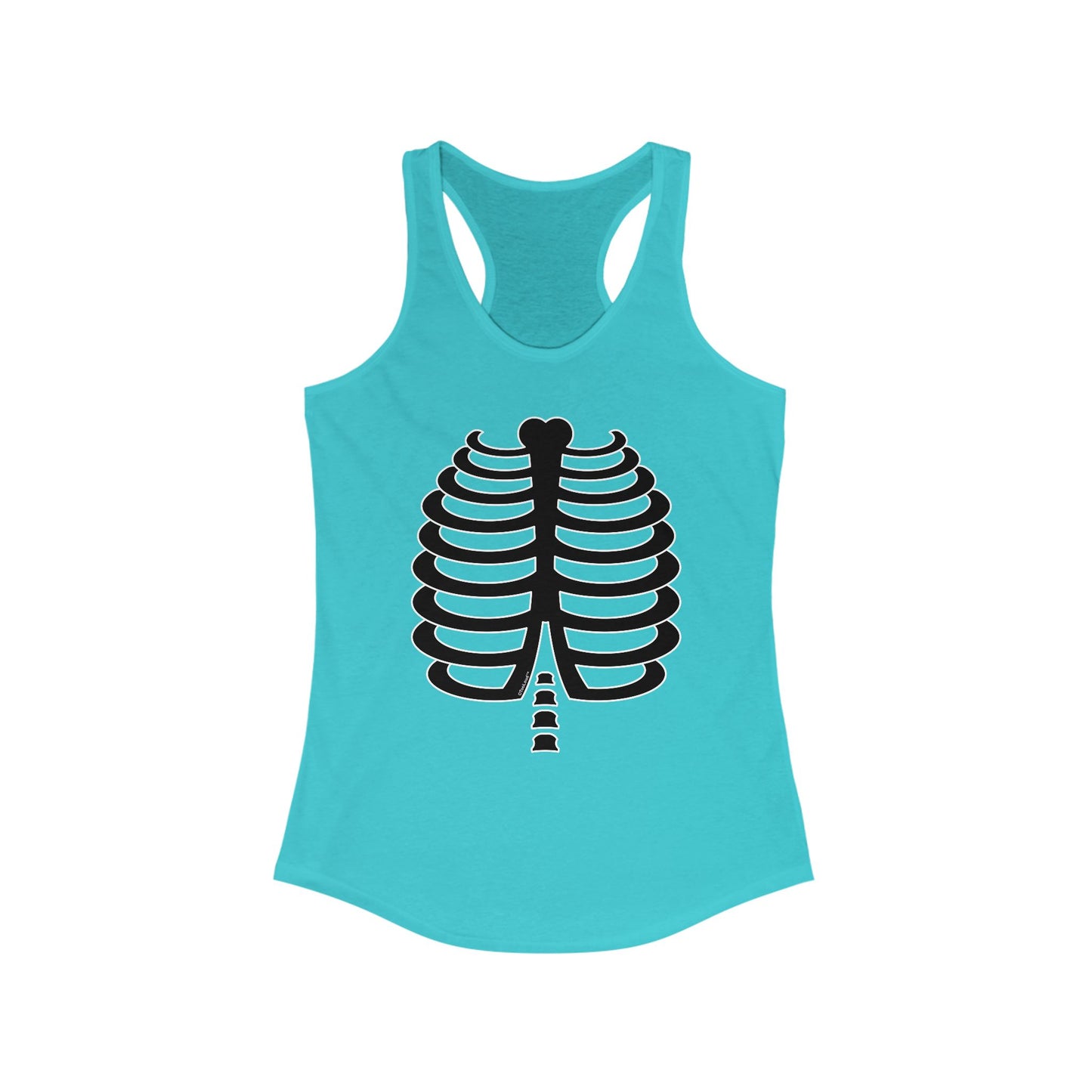 Black Skeleton Ribcage Halloween Women's Racerback Tank Top by TOOLOUD