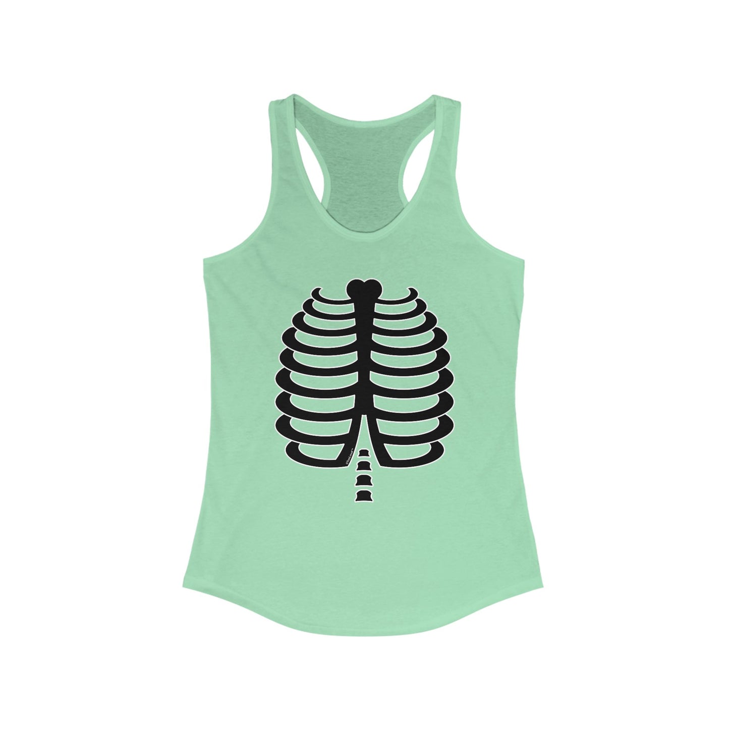 Black Skeleton Ribcage Halloween Women's Racerback Tank Top by TOOLOUD