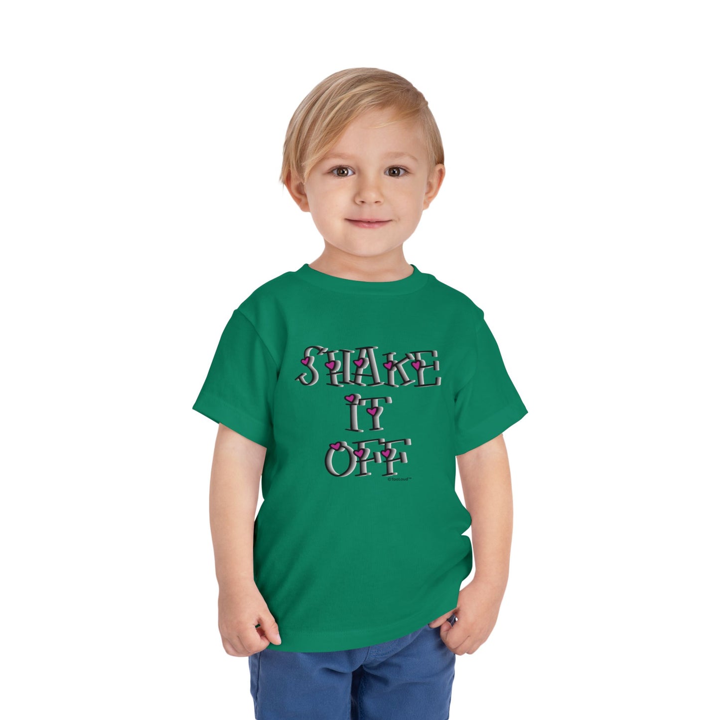 Shake It Off Text Cute with Hearts Toddler T-Shirt by TOOLOUD