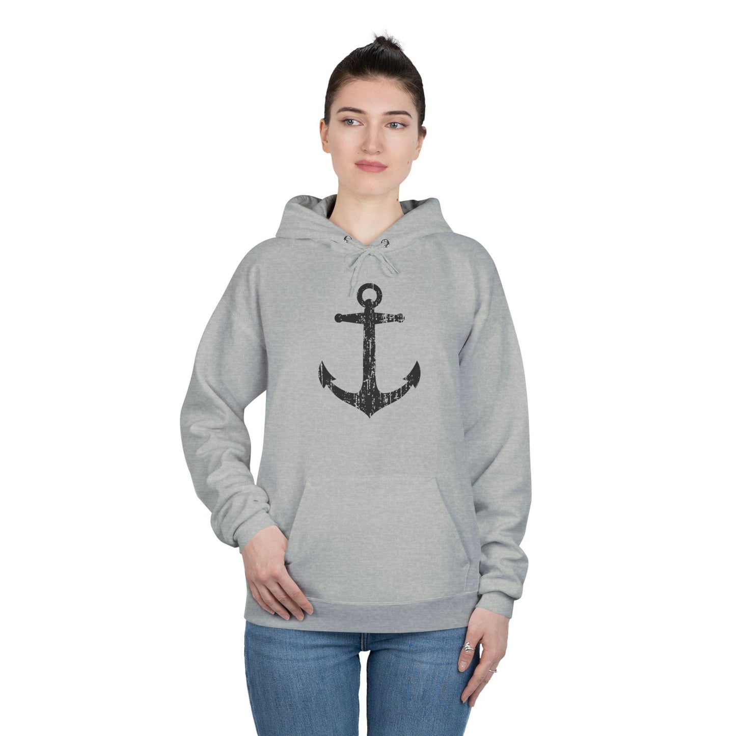 Distressed Nautical Sailor Anchor Hoodie Sweatshirt by TOOLOUD
