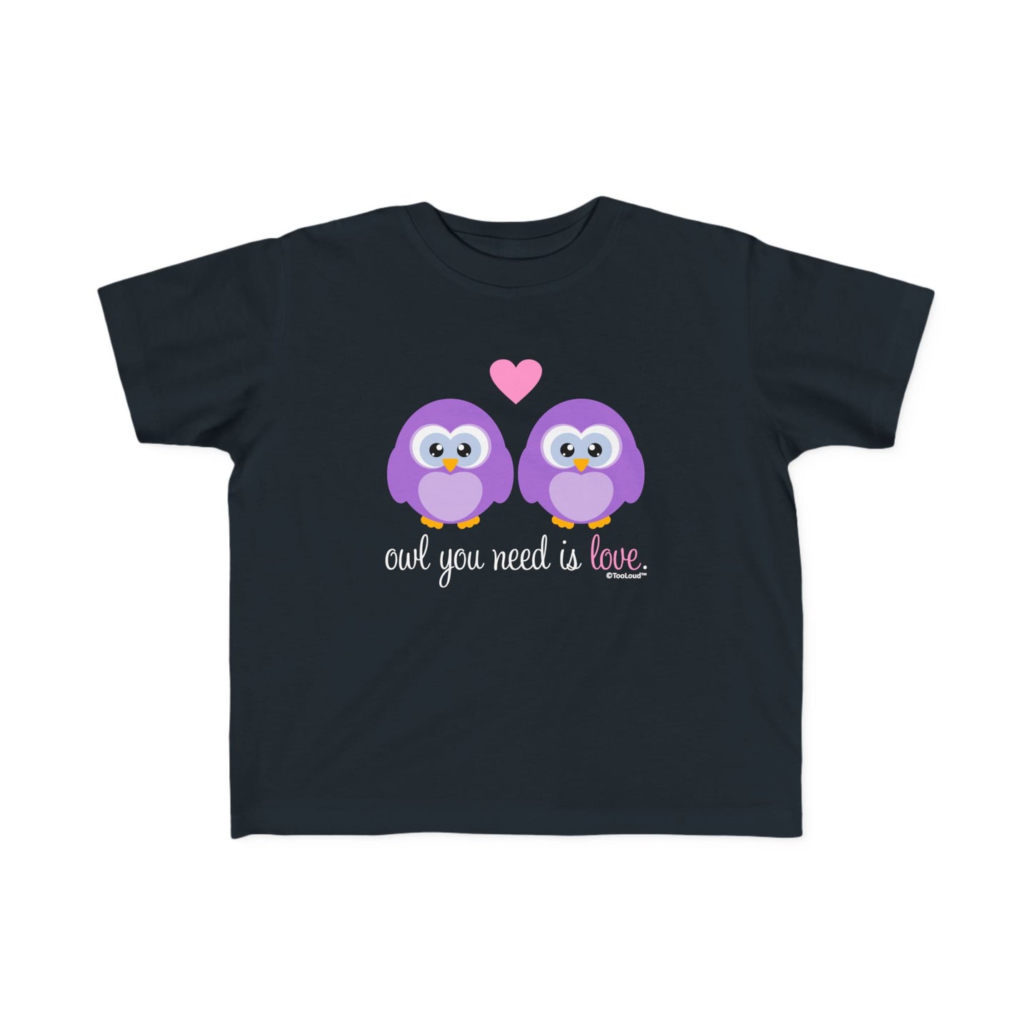 TOOLOUD Owl You Need is Love - Purple Owls Toddler Jersey T-Shirt (Dark)
