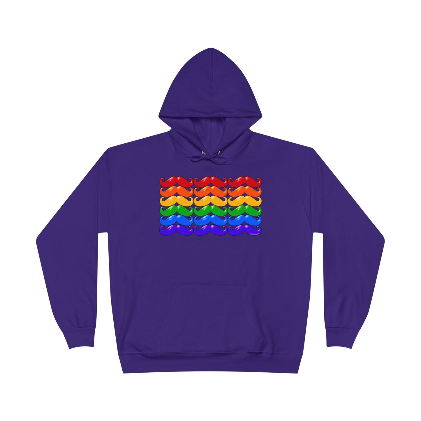 Rainbow Mustaches Gay Pride Flag Unisex Hoodie Sweatshirt by TOOLOUD