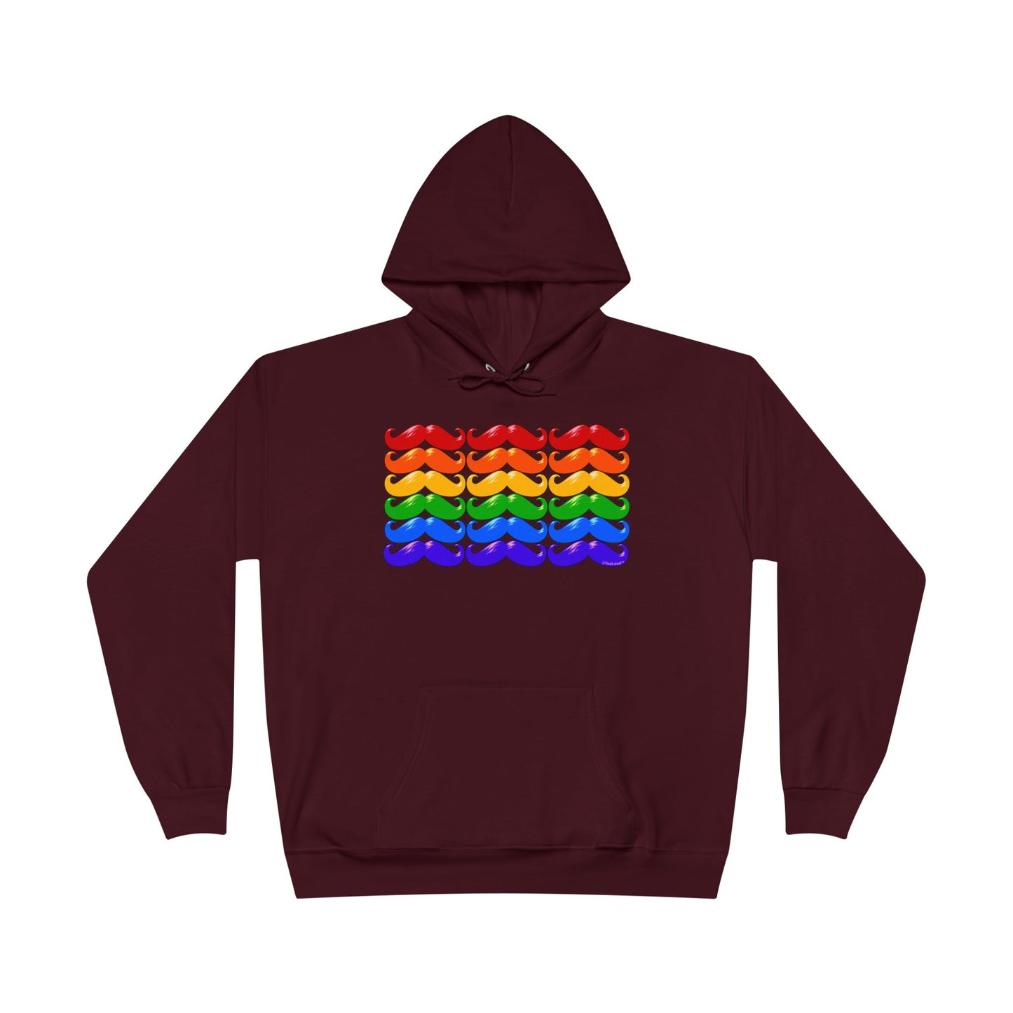 Rainbow Mustaches Gay Pride Flag Unisex Hoodie Sweatshirt by TOOLOUD