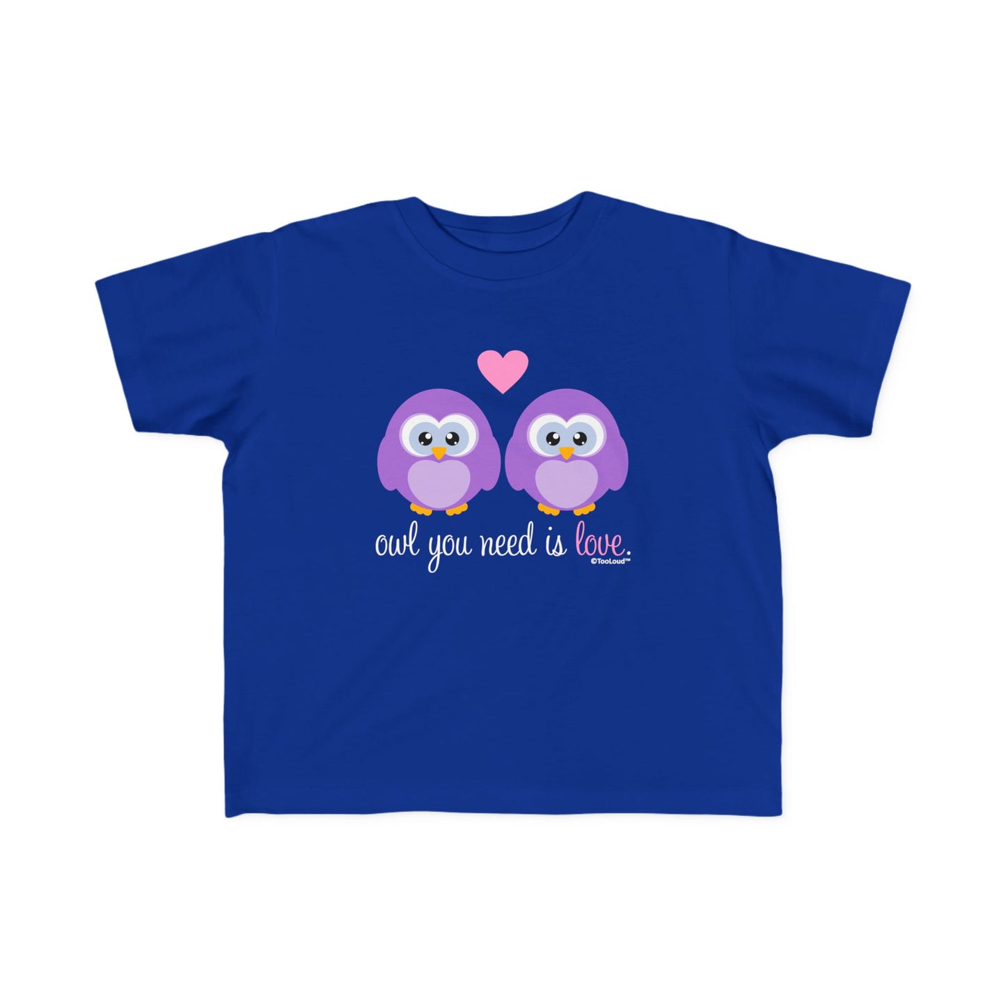 TOOLOUD Owl You Need is Love - Purple Owls Toddler Jersey T-Shirt (Dark)