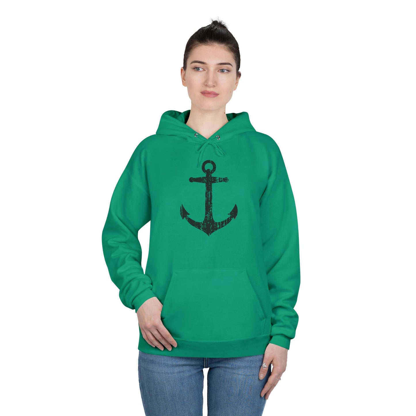 Distressed Nautical Sailor Anchor Hoodie Sweatshirt by TOOLOUD