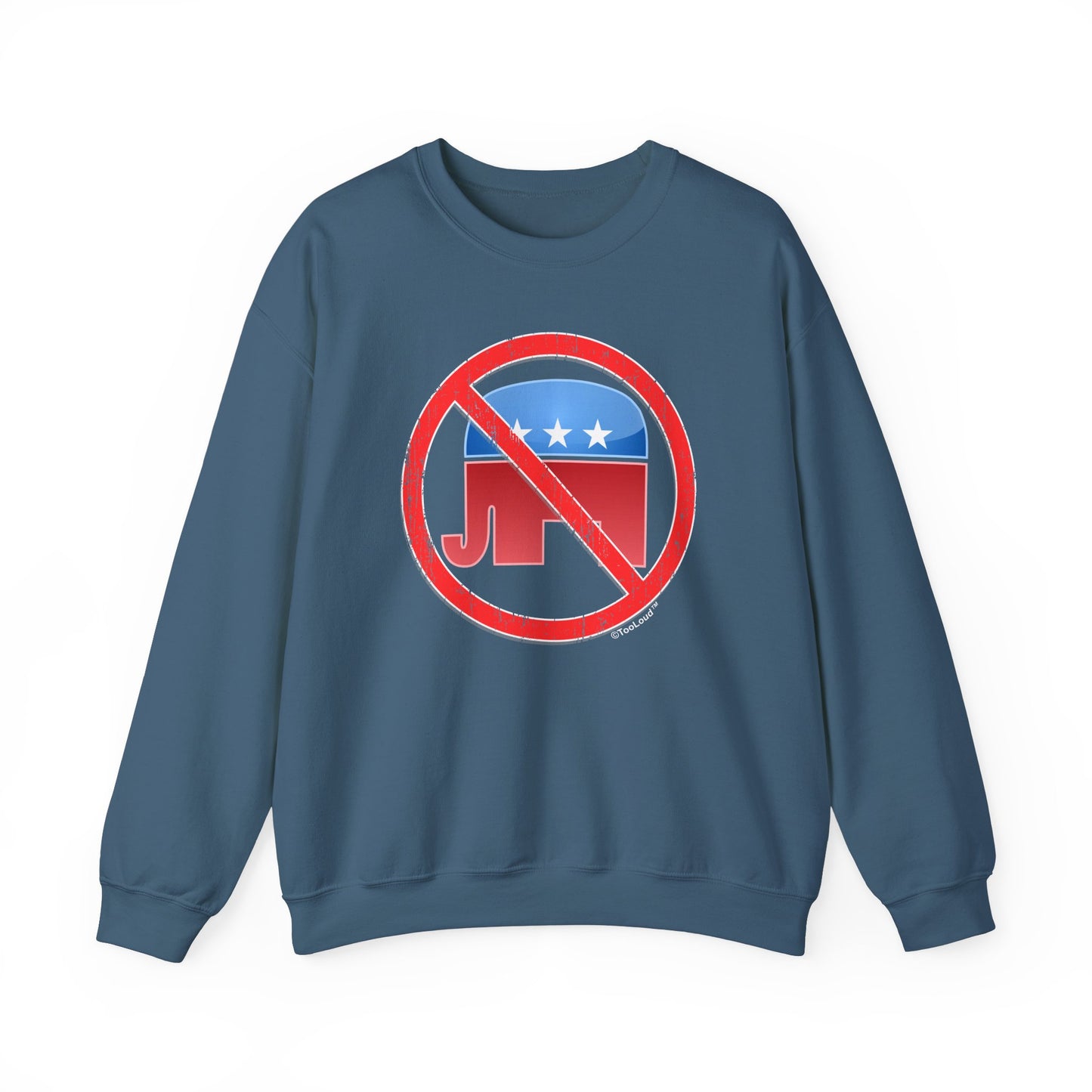 Distressed No Republicans Sign Adult Dark Sweatshirt by TOOLOUD