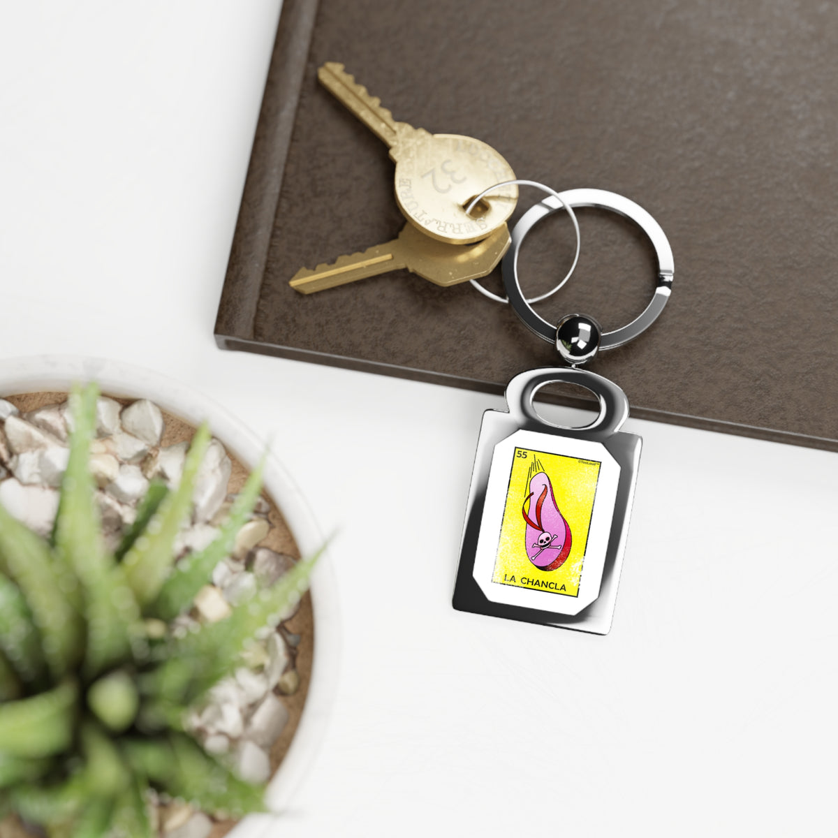 La Chancla Loteria Distressed Metal Keyring Tag by TOOLOUD
