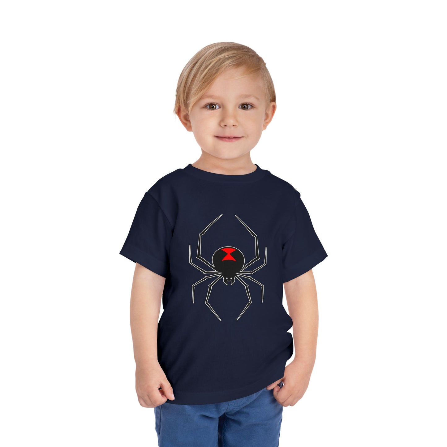Black Widow Spider Design Toddler Dark T-Shirt by TOOLOUD