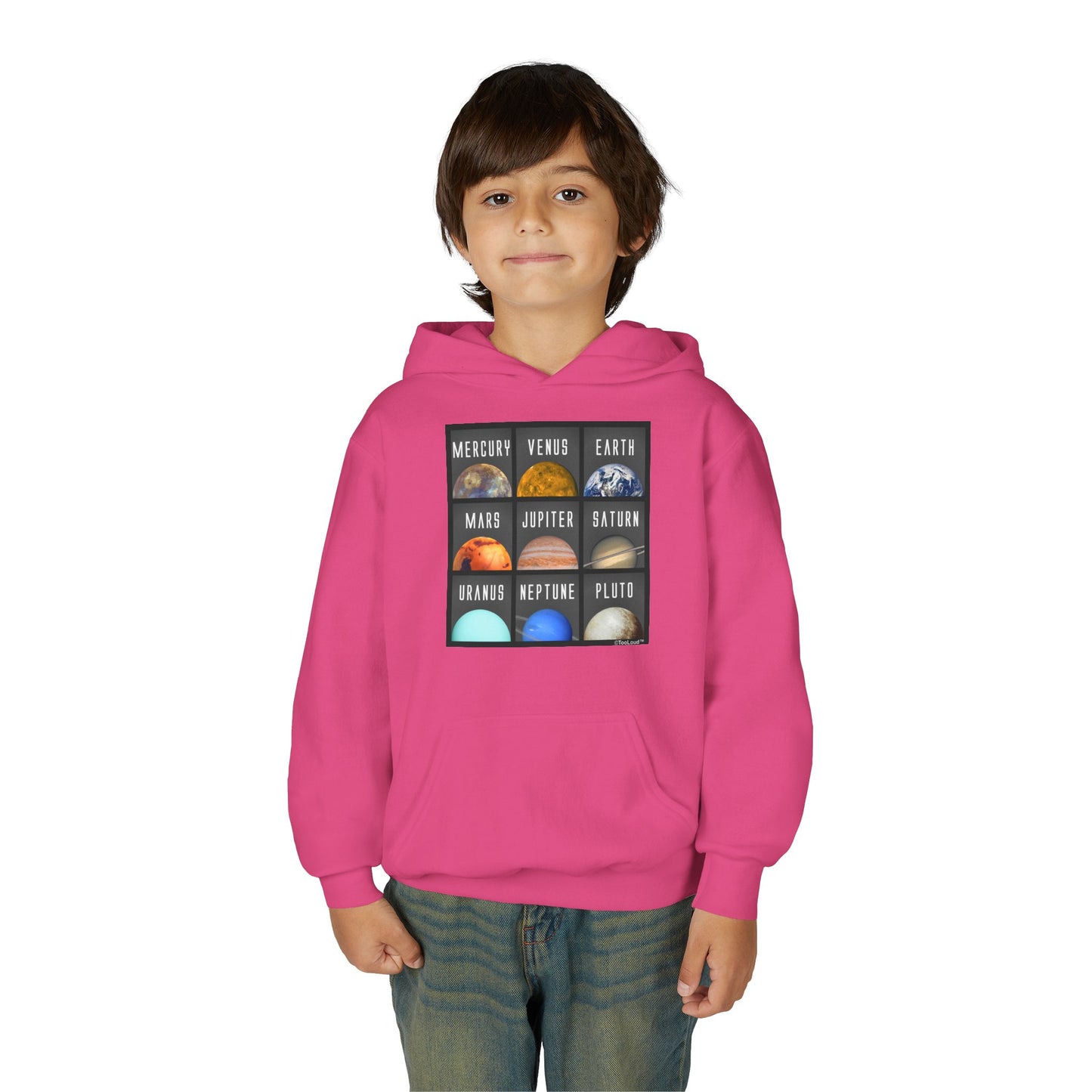 Solar System Squares Children's Youth Hoodie by TOOLOUD