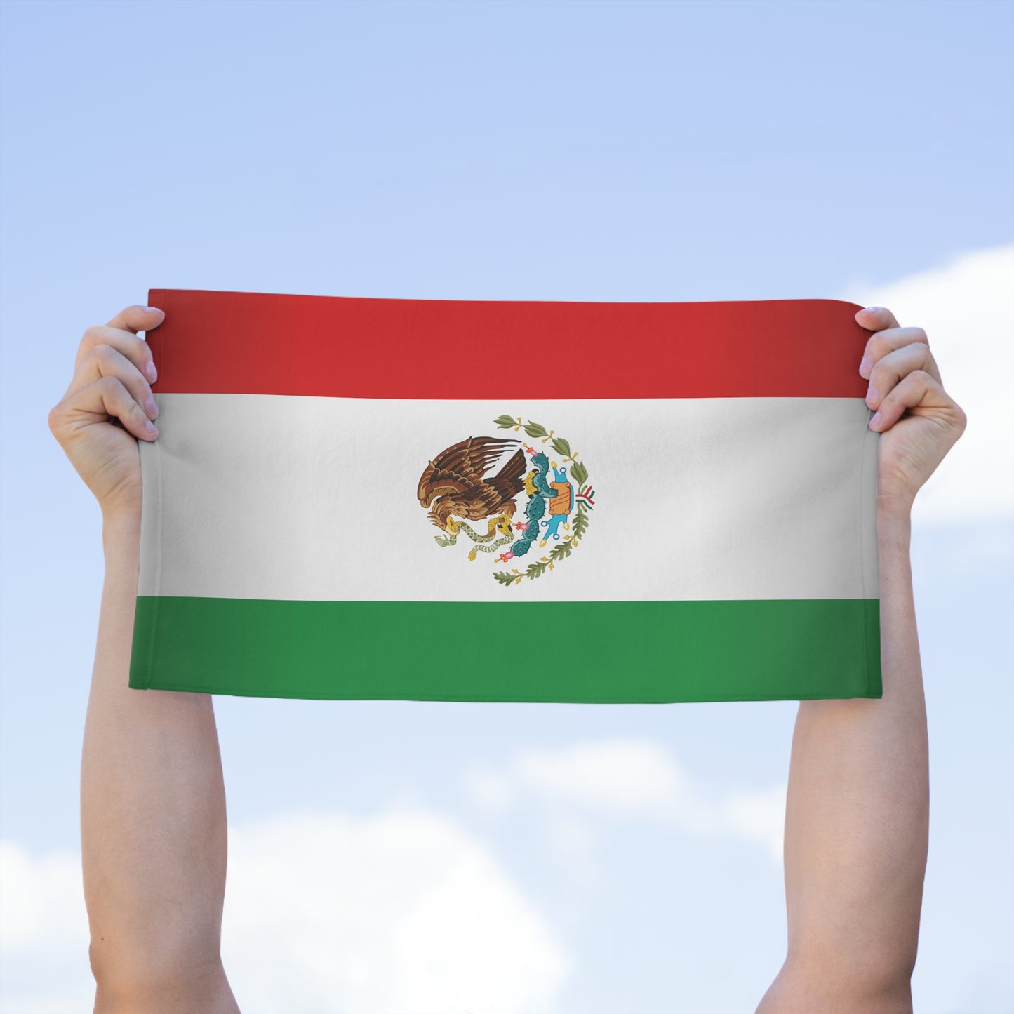 Mexico Flag Micro Terry Sport Towel 11 X 18 inches AOP