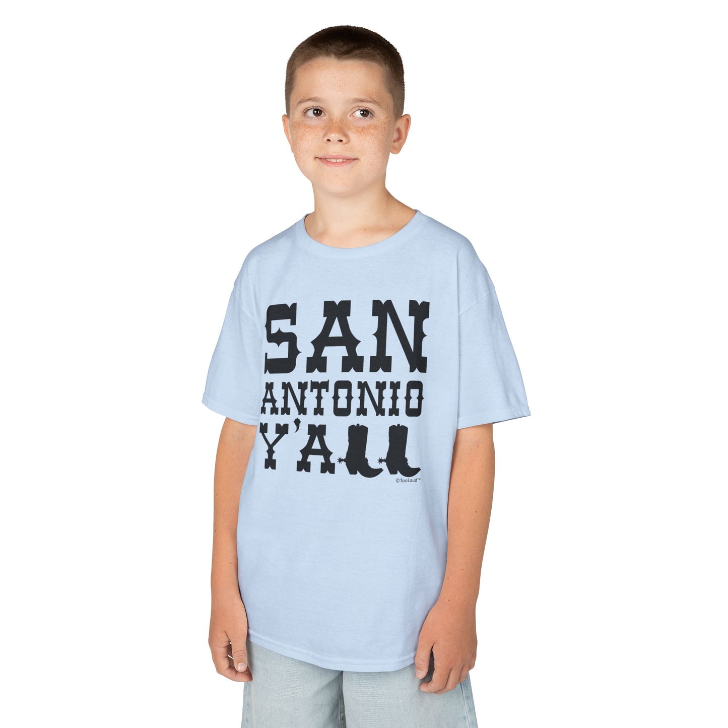 San Antonio Y’all – Boots – Texas Pride Children’s T-Shirt by TOOLOUD