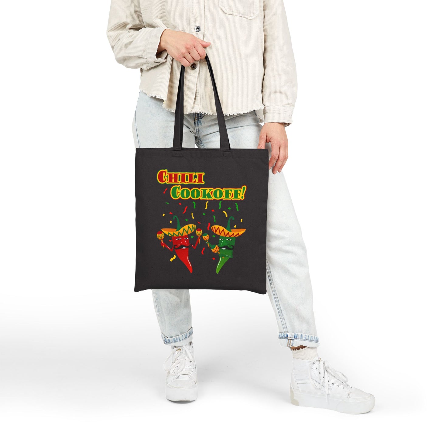Chili Cookoff! Chile Peppers Grocery Tote Bag - Natural by TOOLOUD