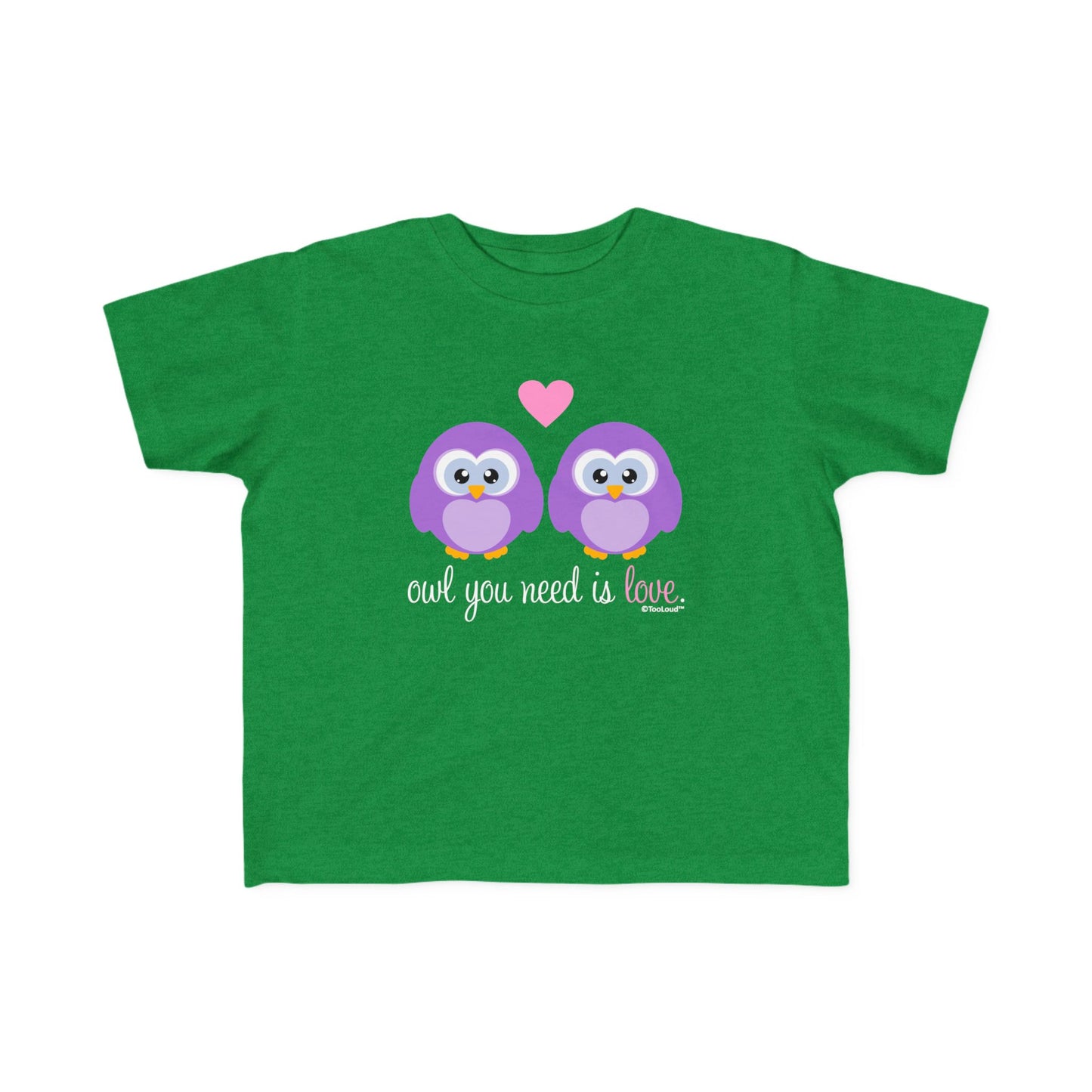 TOOLOUD Owl You Need is Love - Purple Owls Toddler Jersey T-Shirt (Dark)