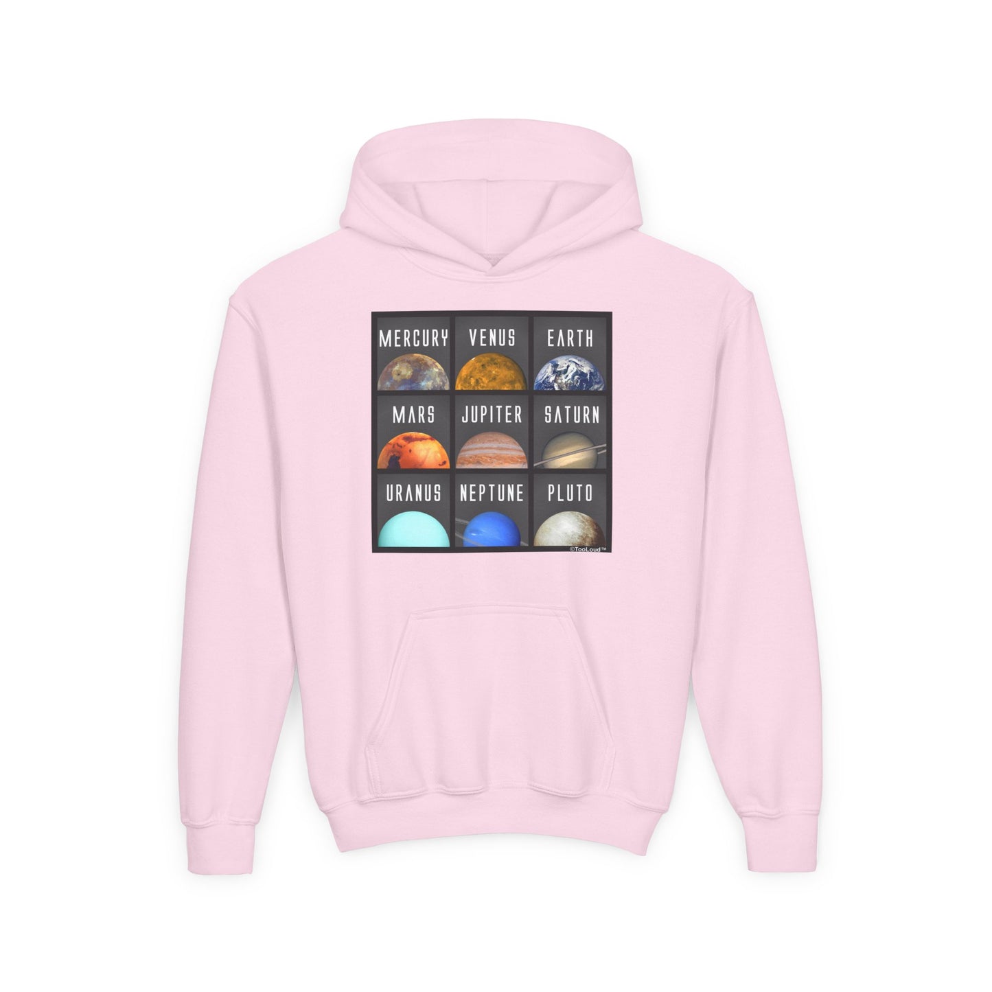 Solar System Squares Children's Youth Hoodie by TOOLOUD