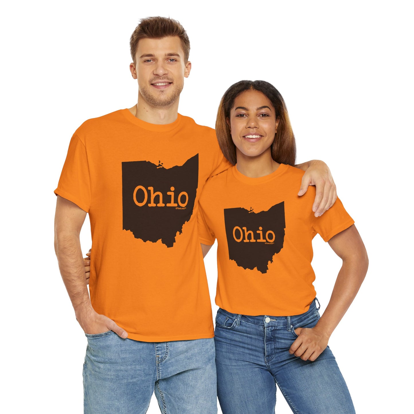 Ohio - United States Shape Print Adult T-Shirt by TOOLOUD