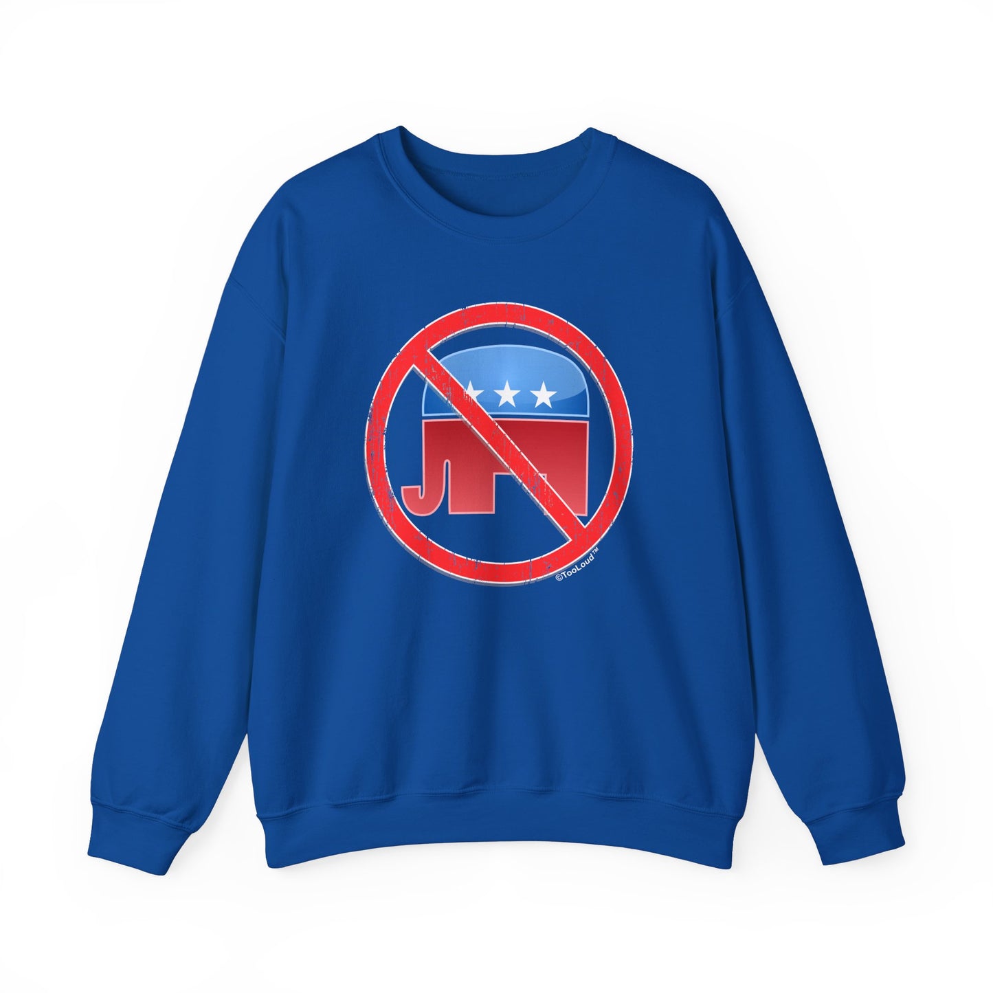 Distressed No Republicans Sign Adult Dark Sweatshirt by TOOLOUD