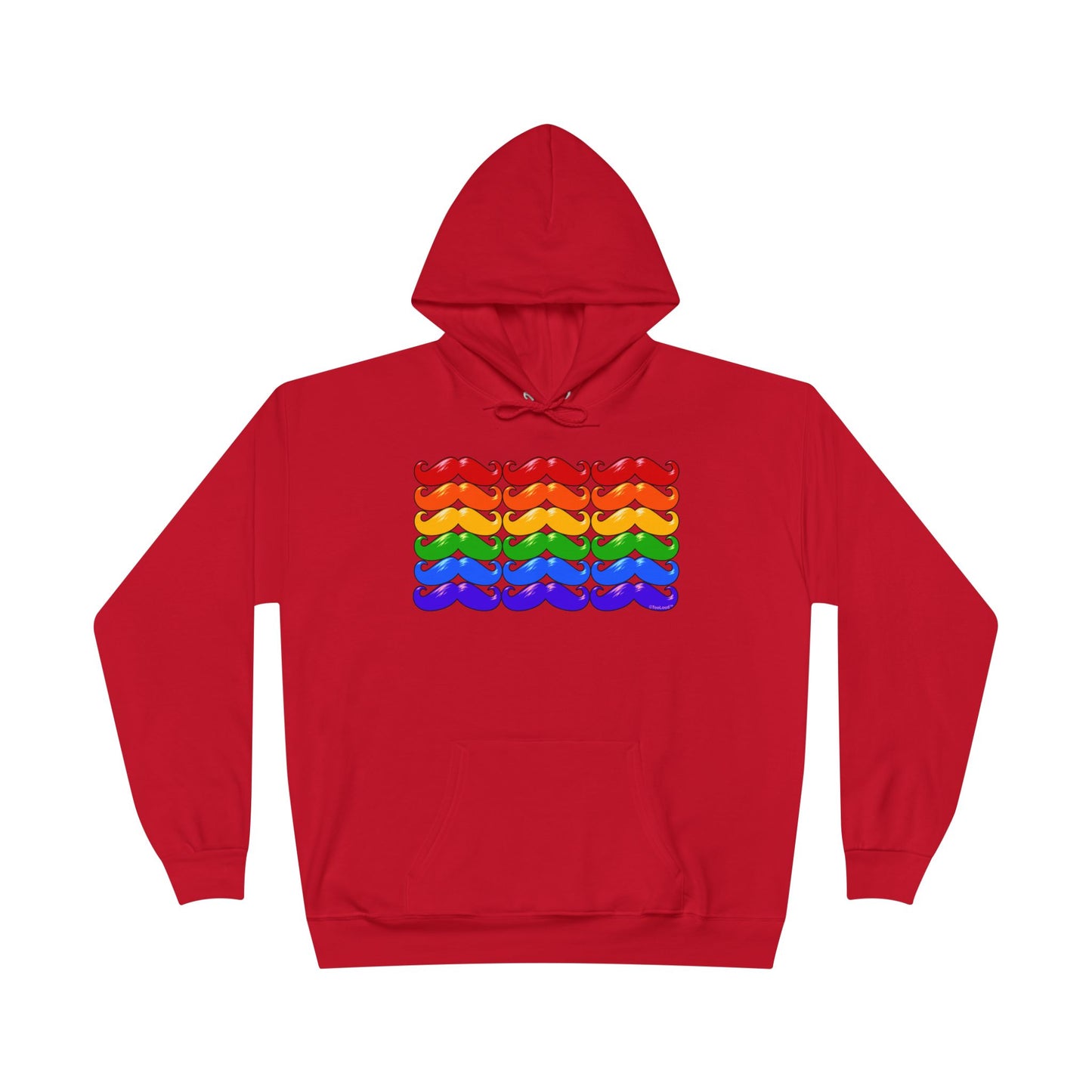 Rainbow Mustaches Gay Pride Flag Unisex Hoodie Sweatshirt by TOOLOUD