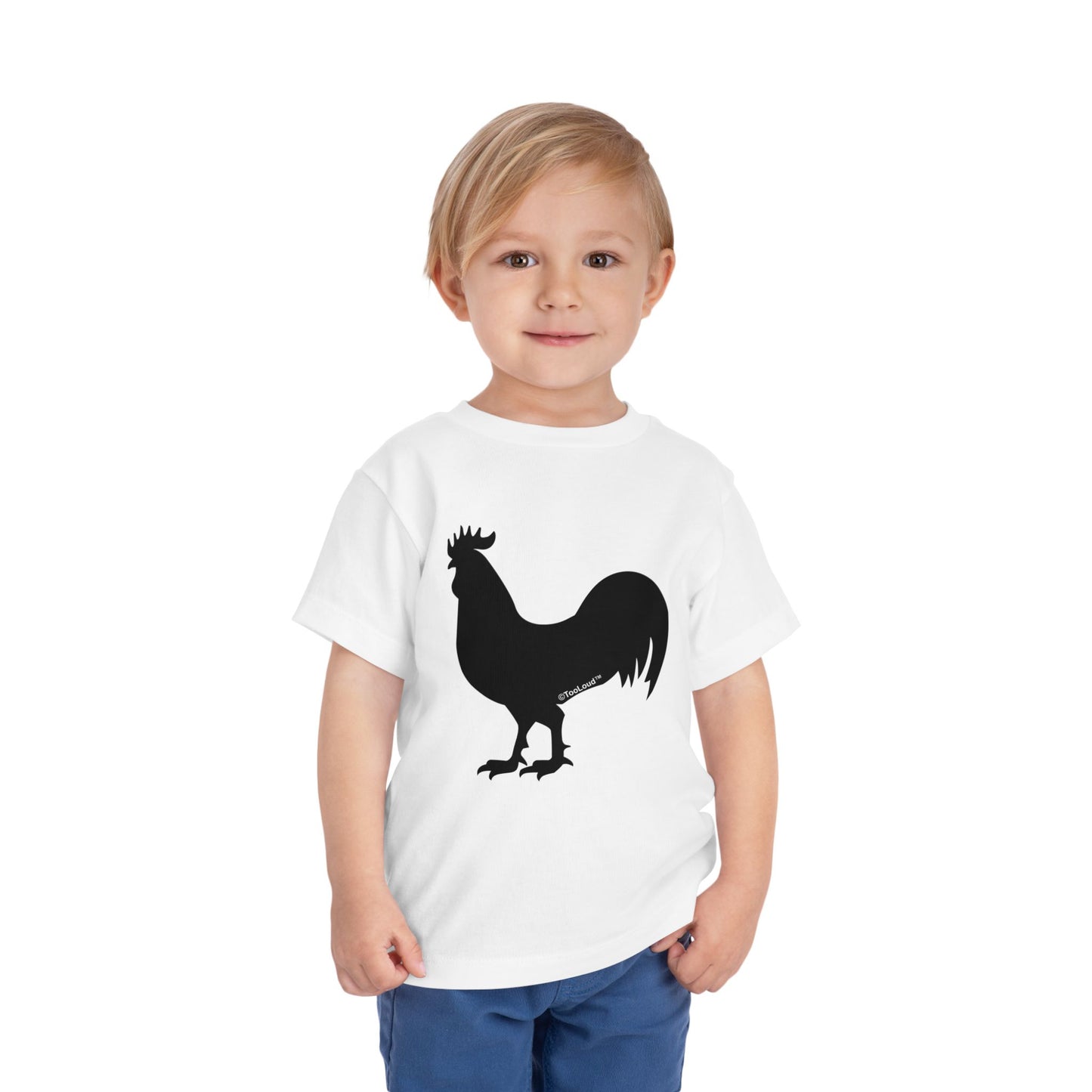 Rooster Silhouette Design Toddler T-Shirt by TOOLOUD