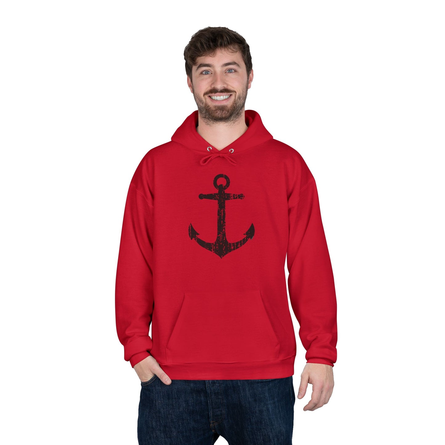 Distressed Nautical Sailor Anchor Hoodie Sweatshirt by TOOLOUD