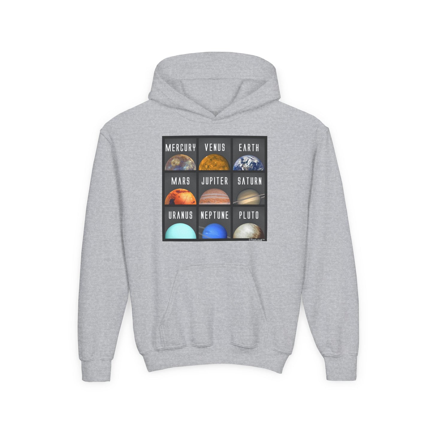 Solar System Squares Children's Youth Hoodie by TOOLOUD