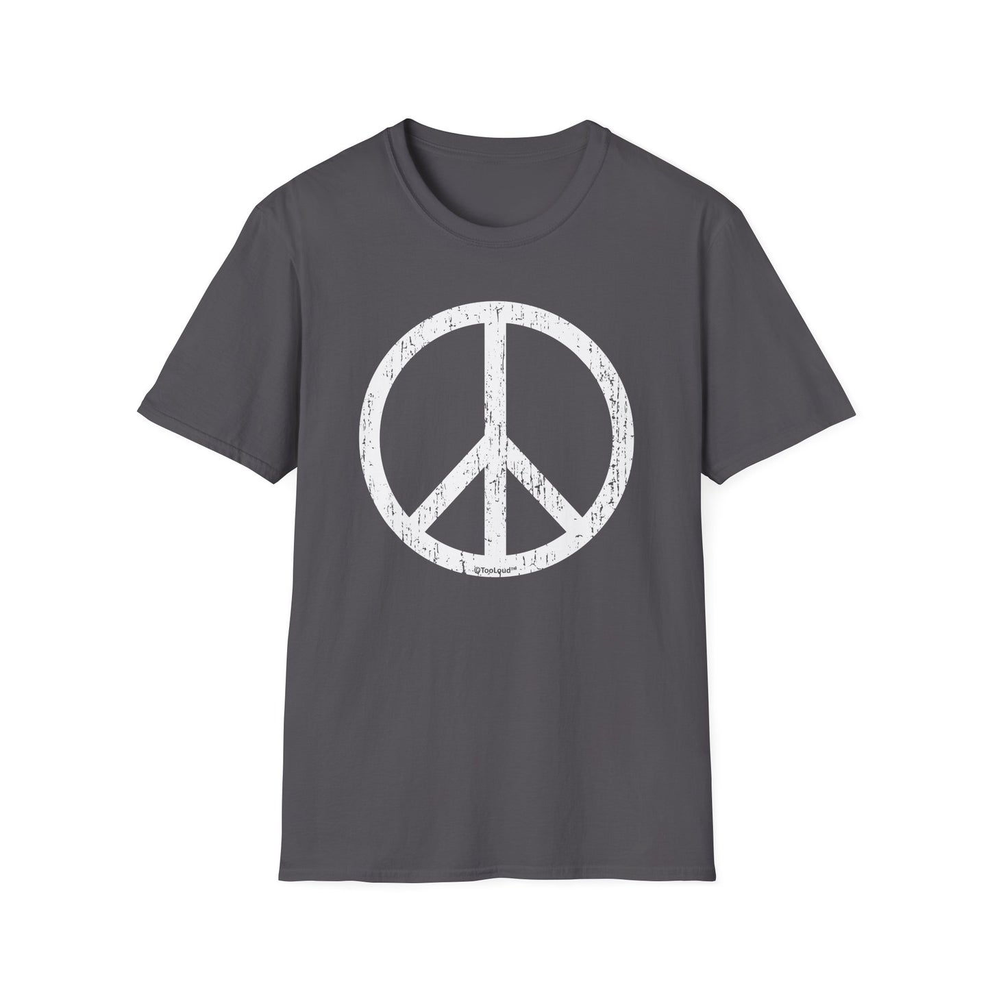 Peace Sign Symbol - Distressed Adult Dark T-Shirt by TOOLOUD