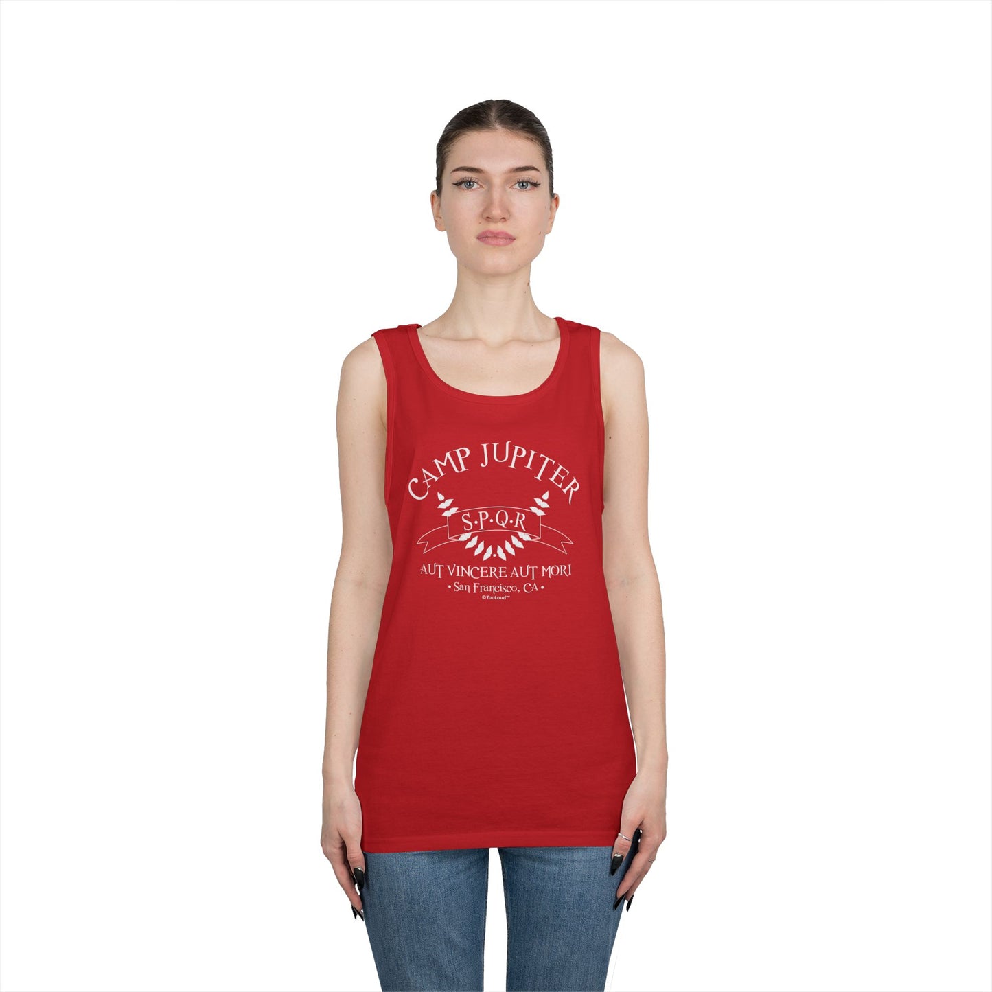Camp Jupiter SPQR Banner Loose Fit Adult Dark Tank Top by TOOLOUD – Roman Demigod Inspired Design