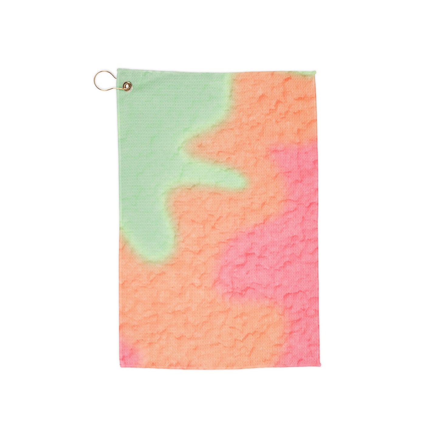 Rainbow Sherbet Print Micro Terry Grommet Golf Towel by TOOLOUD