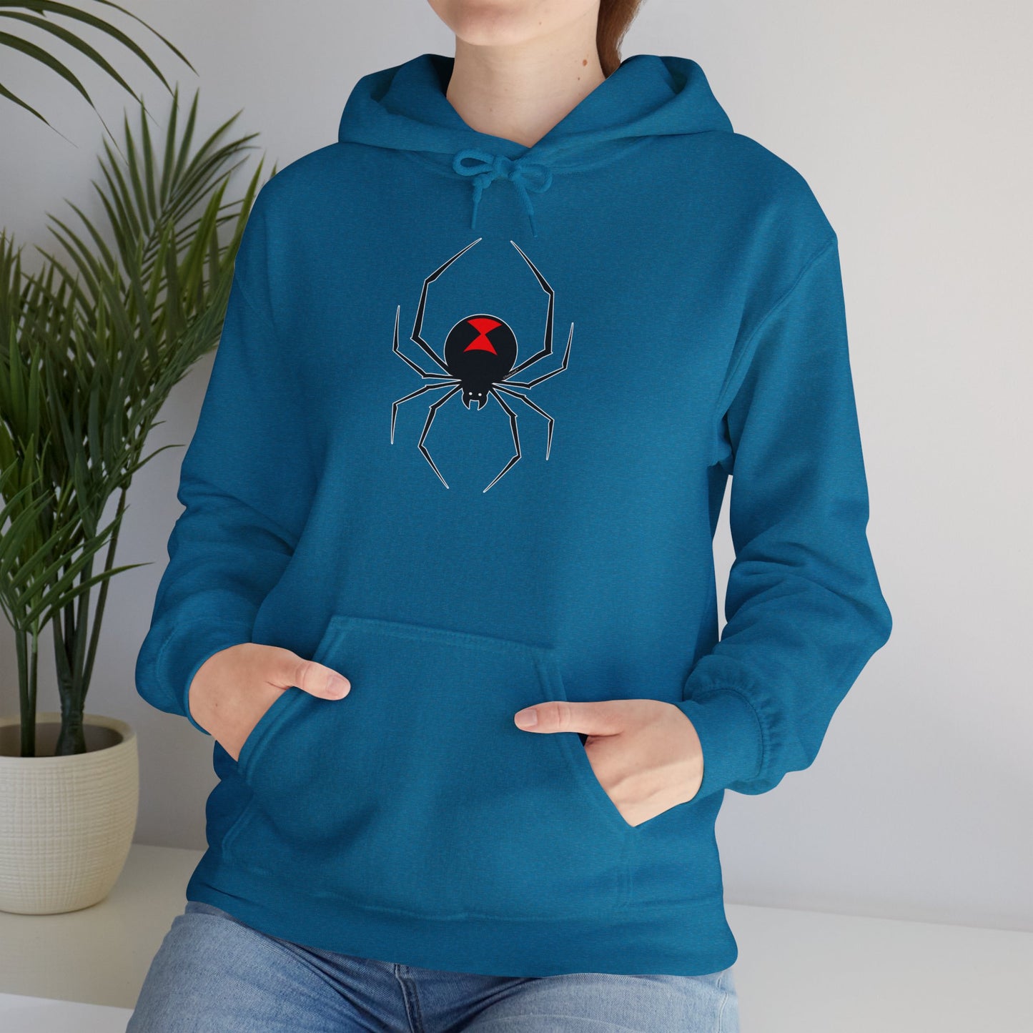 TooLoud Black Widow Spider Design Unisex Hoodie Sweatshirt