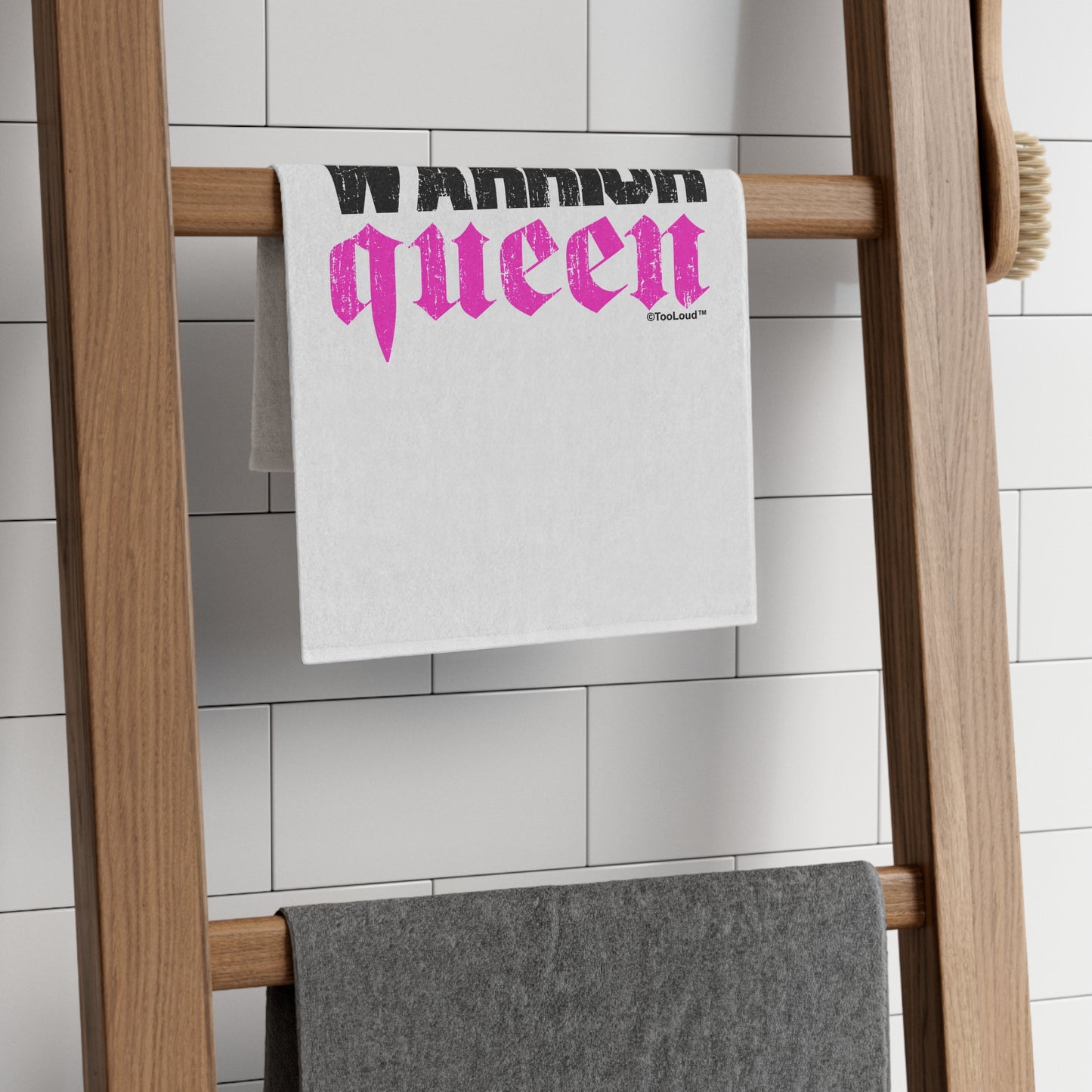 Warrior Queen Pink Script Micro Terry Sport Towel 11" x 18" by TOOLOUD