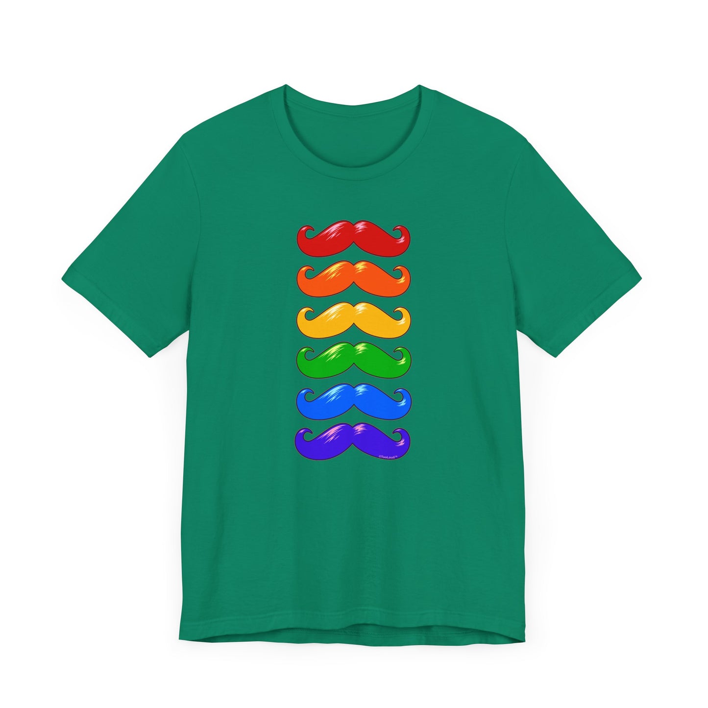 Colorful Rainbow Mustaches Adult Dark T-Shirt by TOOLOUD
