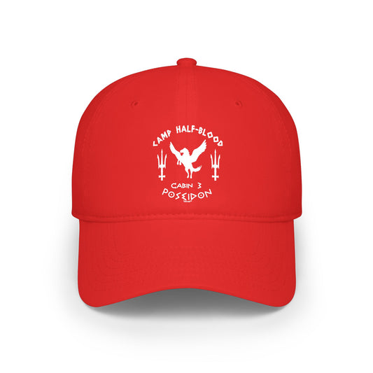 Cabin 3 Poseidon Camp Half Blood Adult Dark Baseball Cap Hat by TOOLOUD