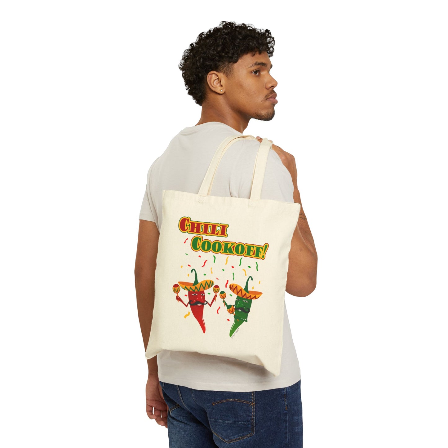 Chili Cookoff! Chile Peppers Grocery Tote Bag - Natural by TOOLOUD