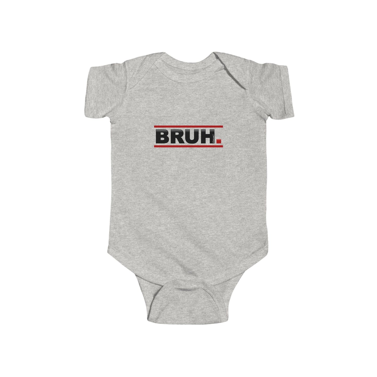 Bruh Text Only Baby Romper Bodysuit by TOOLOUD