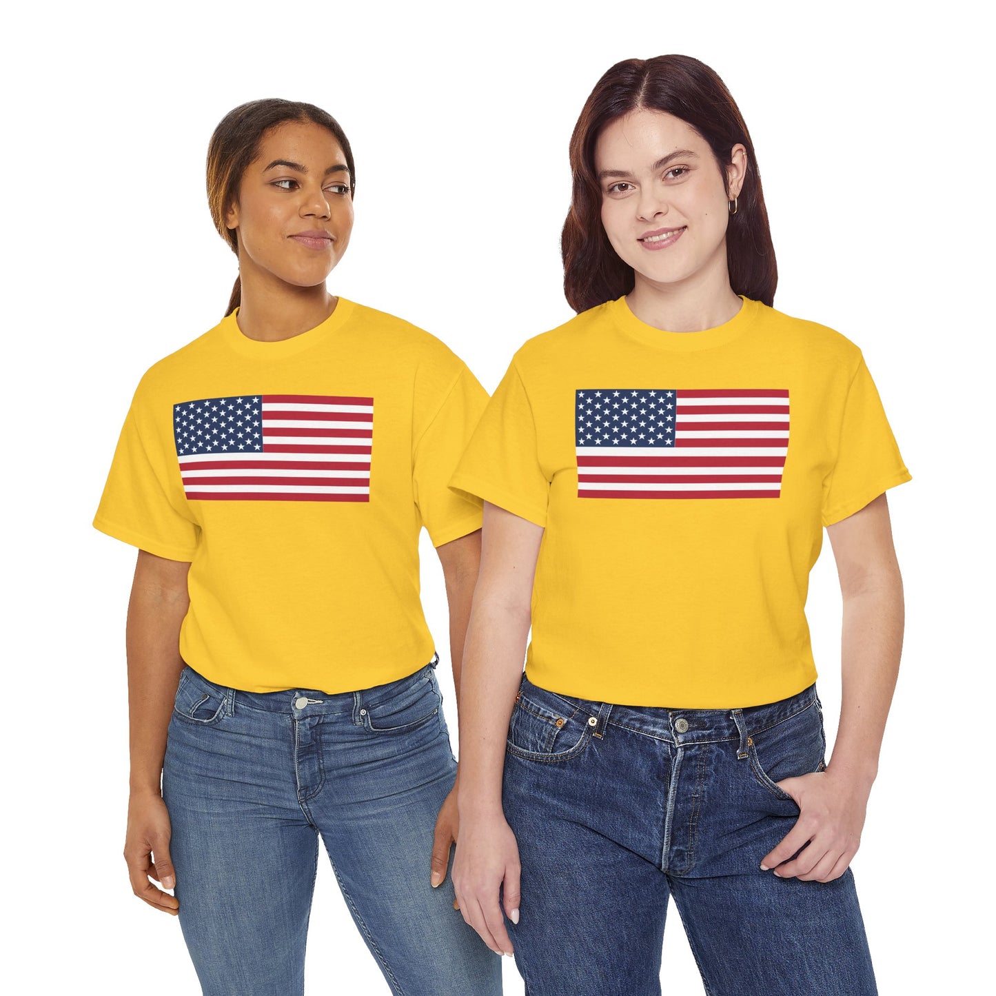 Patriotic American Flag Adult Cotton T-Shirt by TOOLOUD