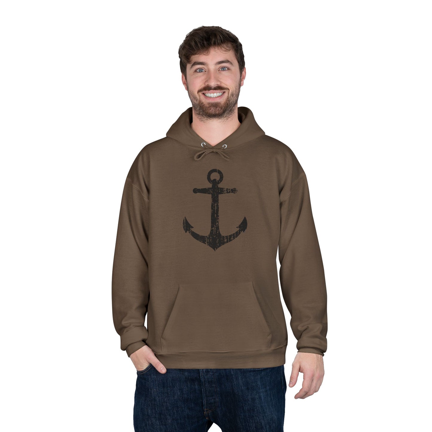 Distressed Nautical Sailor Anchor Hoodie Sweatshirt by TOOLOUD